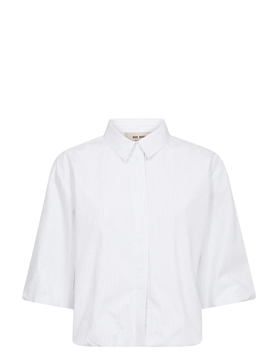 MOS MOSH - MMMaxime Nylah Shirt - kortærmede skjorter - bright white - 1
