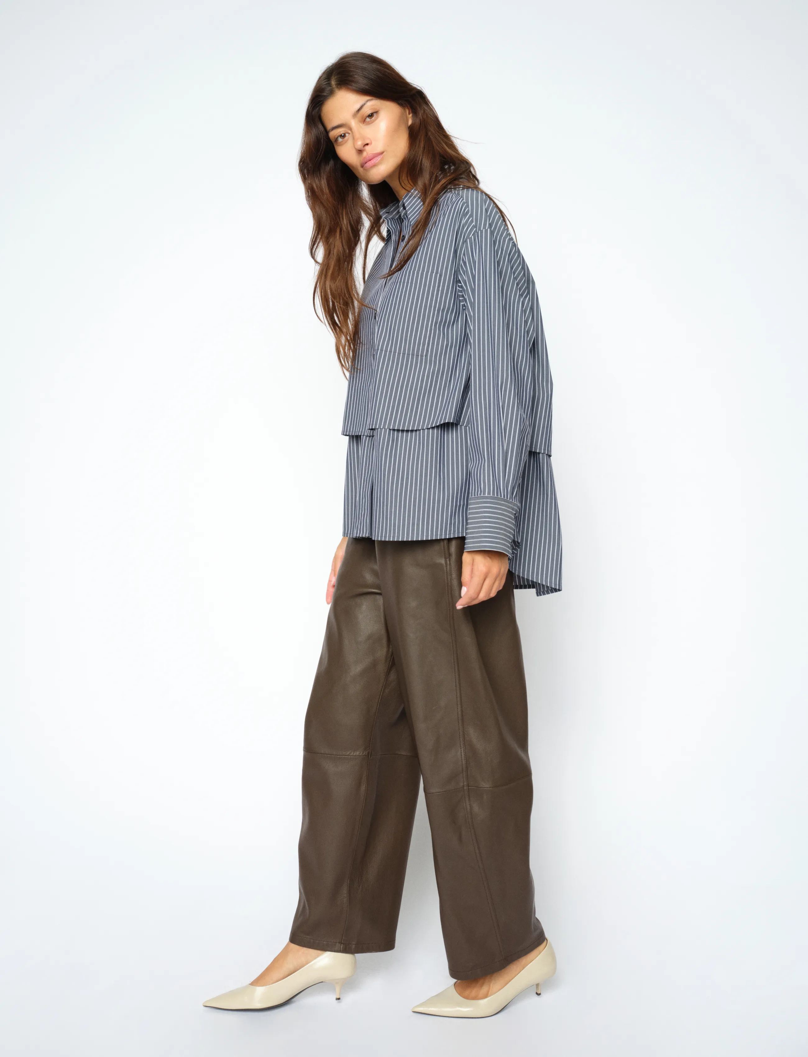 Mos Mosh Mmbarrel Leather Pant byxor dam – bild 2