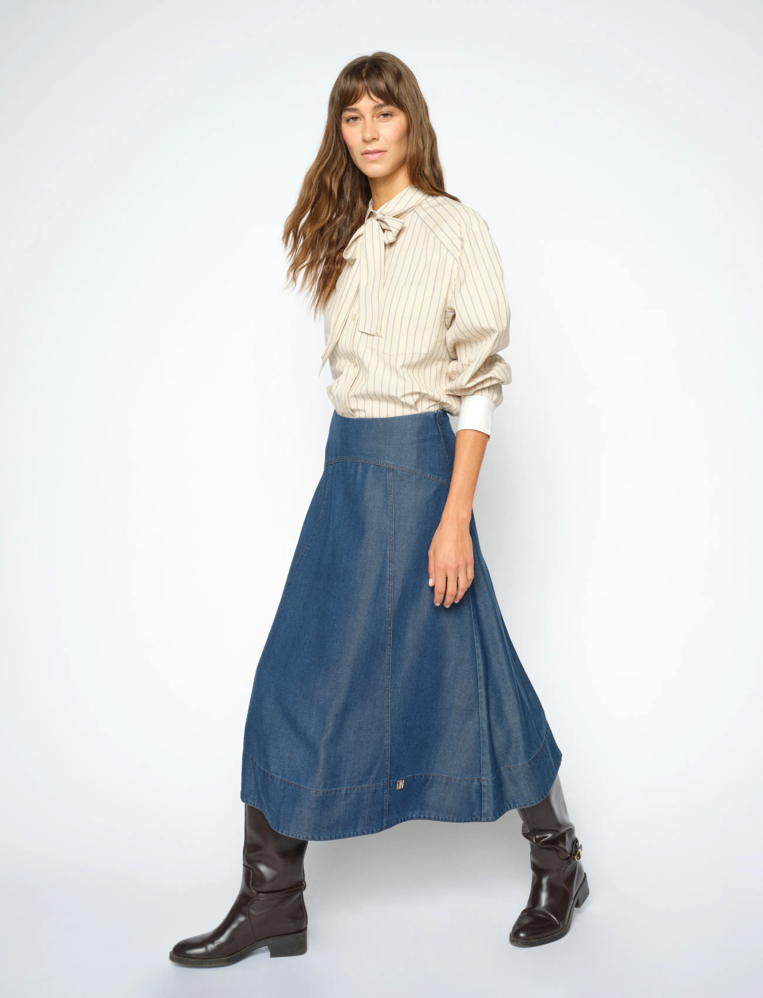 MOS MOSH Mmaurora Lio Skirt, 36, Röcke, Marineblau - Knee-length & Midi Frauen