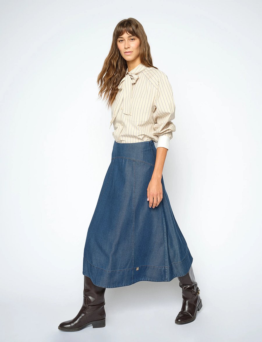 MOS MOSH - MMAurora Lio Skirt - midi nederdele - dark blue - 0