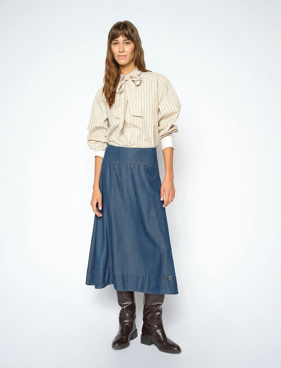 MOS MOSH - MMAurora Lio Skirt - midi nederdele - dark blue - 3