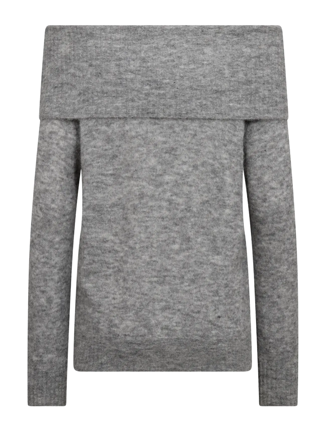 MOS MOSH - MMMape Off Shoulder Knit - striktrøjer - grey melange - 2