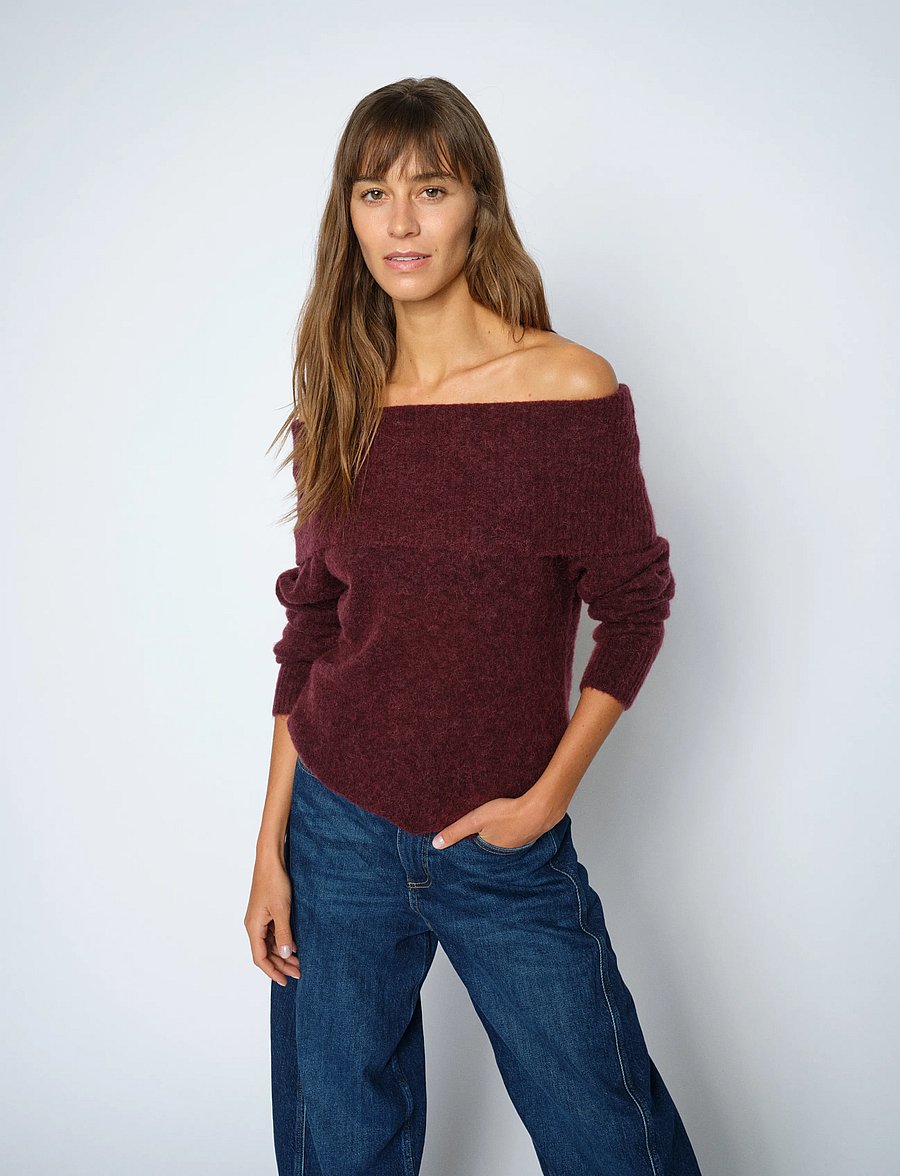 MOS MOSH - MMMape Off Shoulder Knit - stickade tröjor - port royale - 0