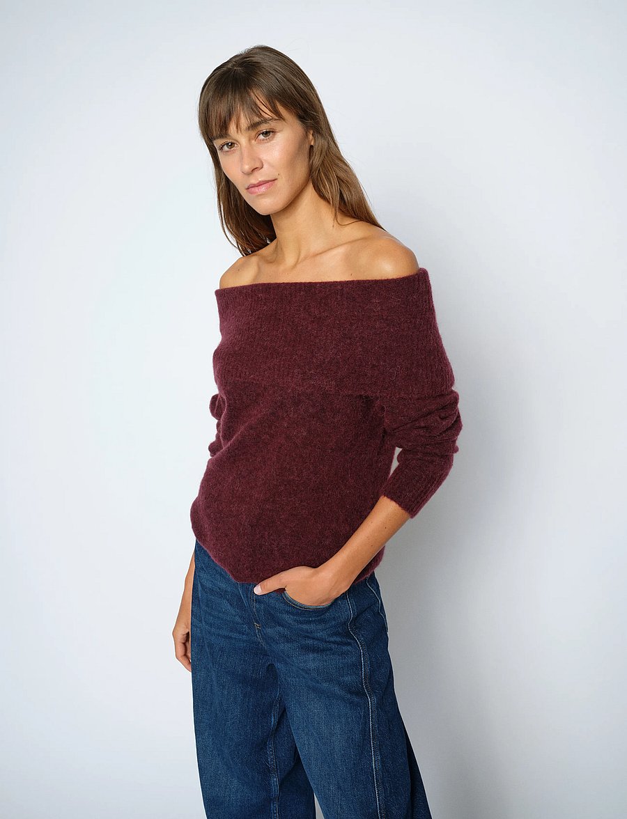 MOS MOSH - MMMape Off Shoulder Knit - stickade tröjor - port royale - 3