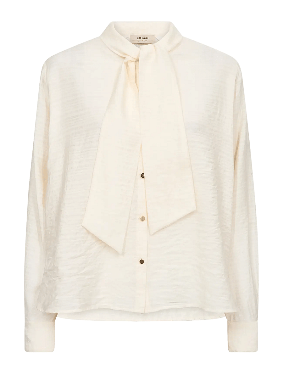 MOS MOSH - MMSaba Tie Shirt - long sleeved blouses - ecru - 1