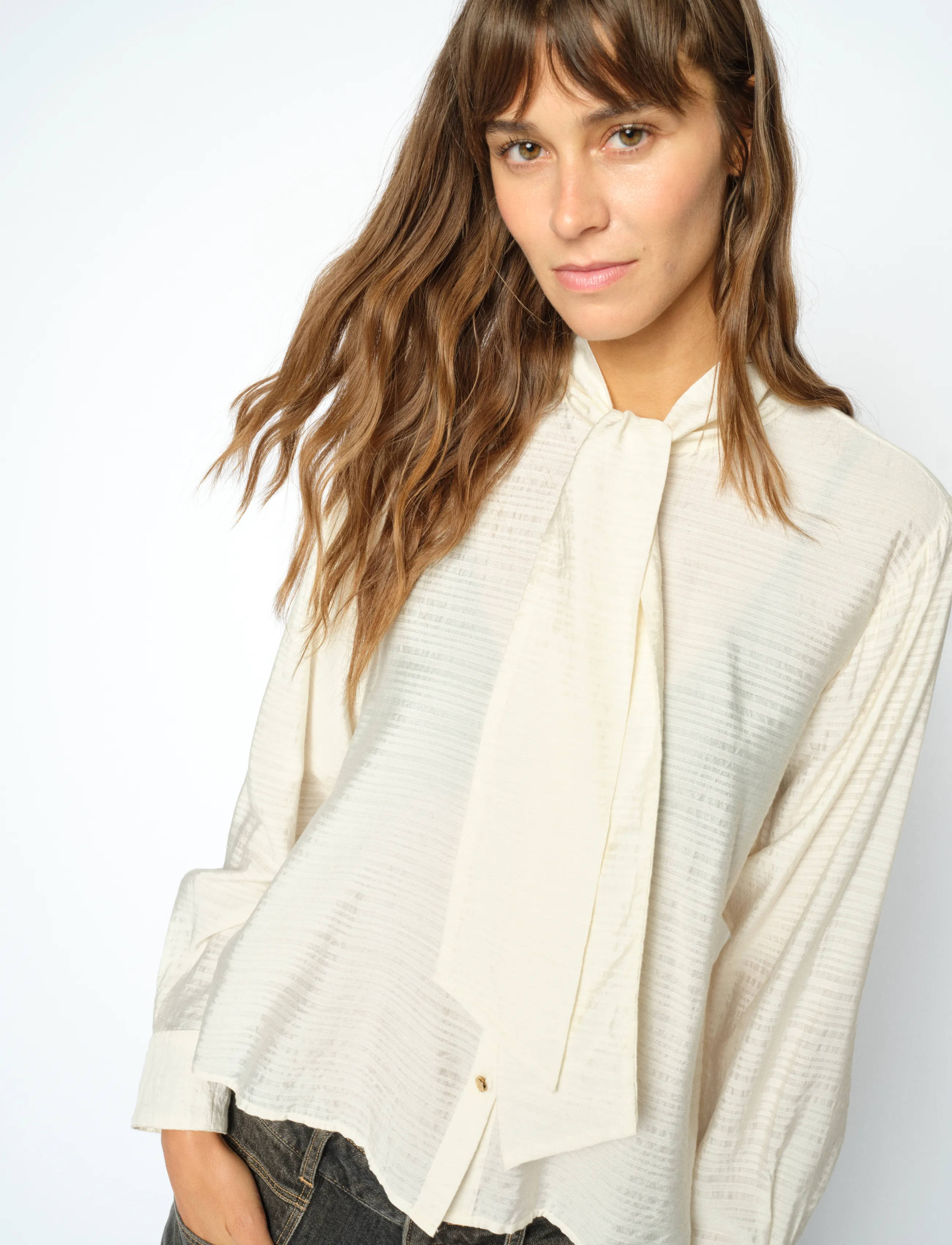 MOS MOSH MMSaba Tie Shirt - Blouses - ECRU / cream