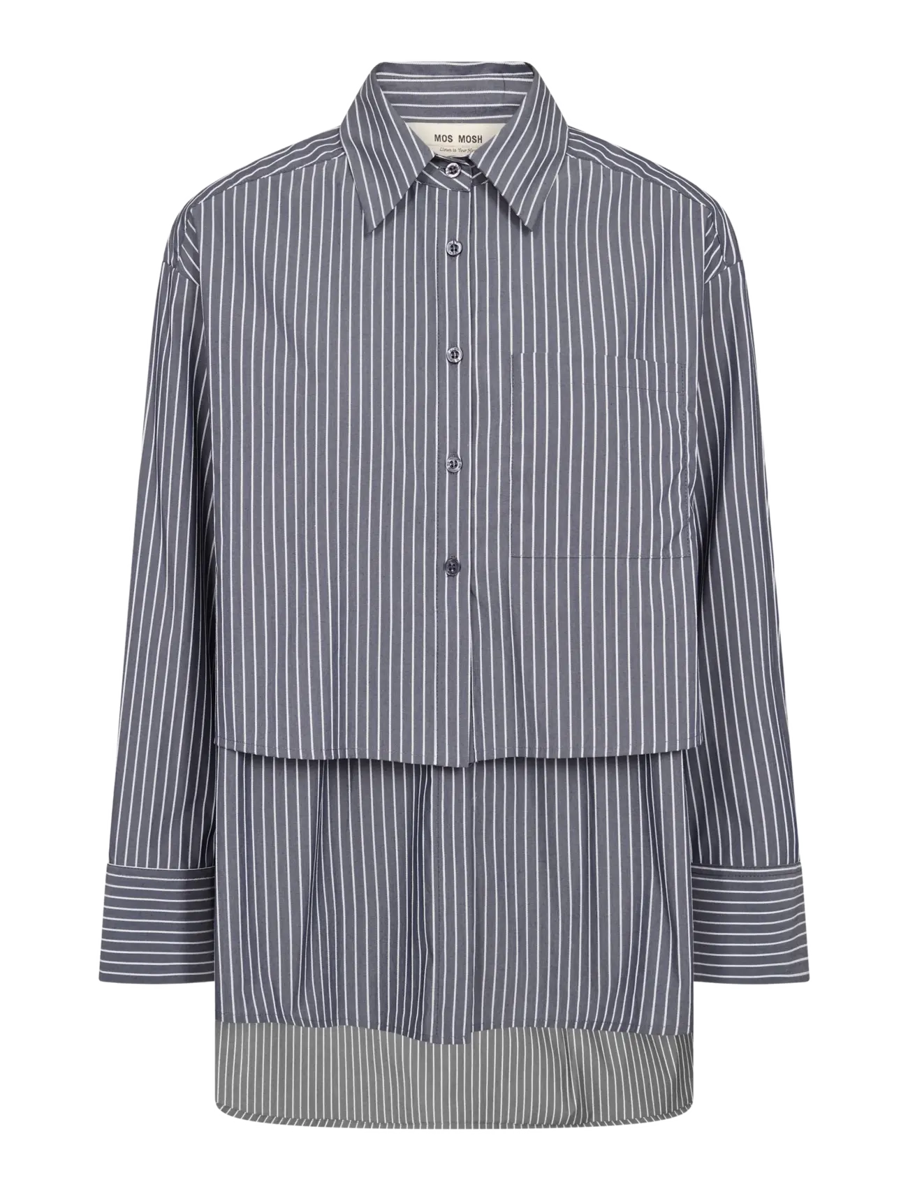 MOS MOSH - MMBarb Stripe Shirt - langærmede skjorter - salute navy - 1