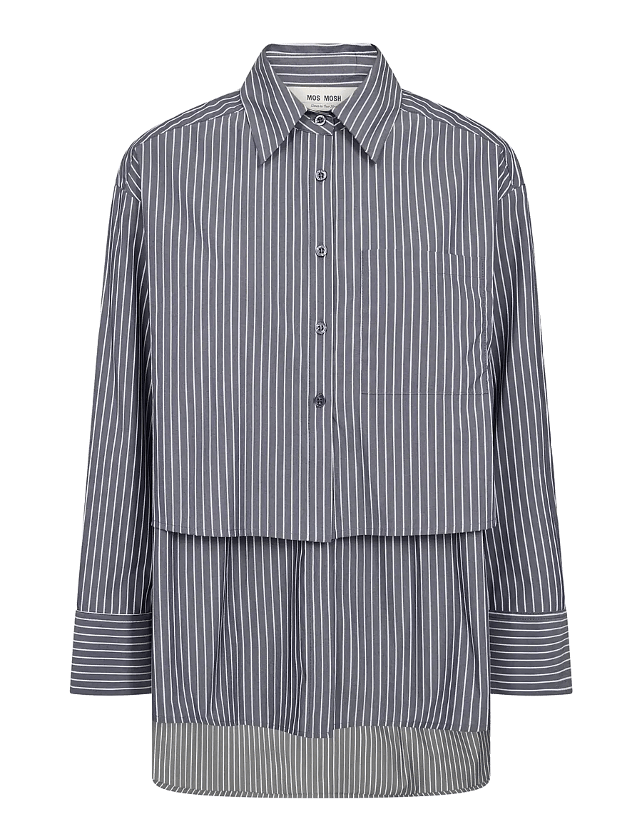 MOS MOSH - MMBarb Stripe Shirt - langärmlige hemden - salute navy - 1