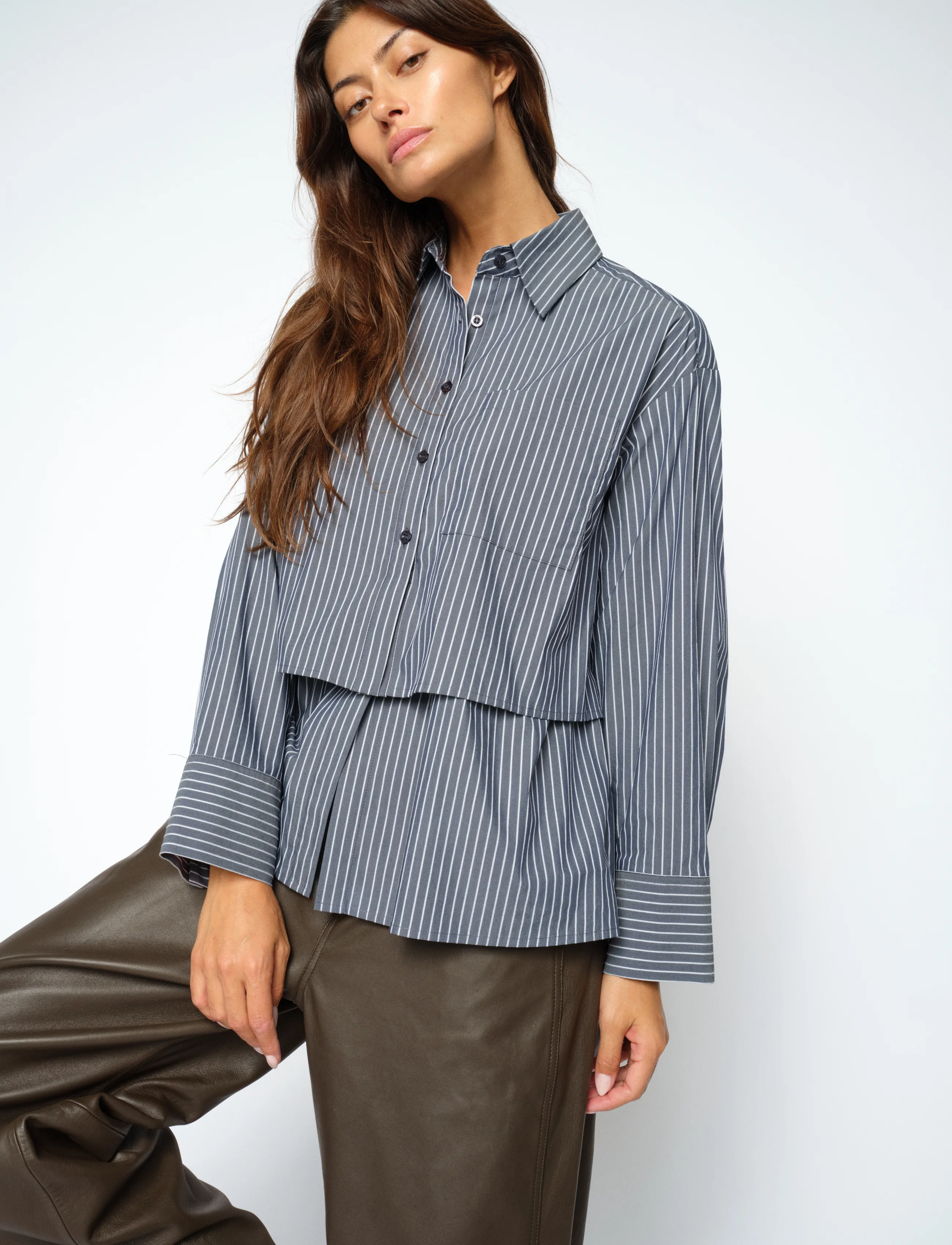 MOS MOSH - MMBarb Stripe Shirt - langærmede skjorter - salute navy - 3