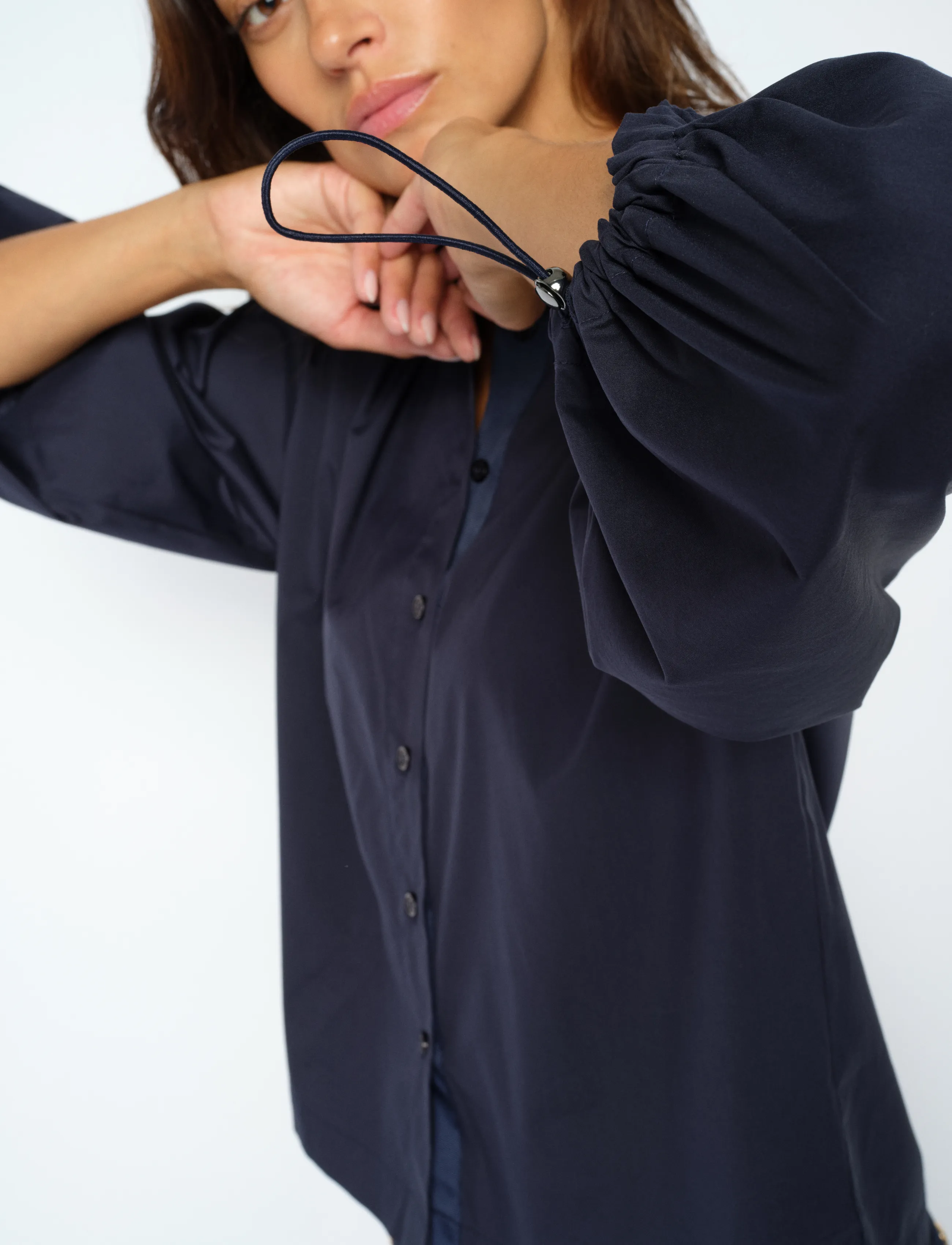 MOS MOSH - MMVinita 3/4 Shirt - kortærmede skjorter - salute navy - 3