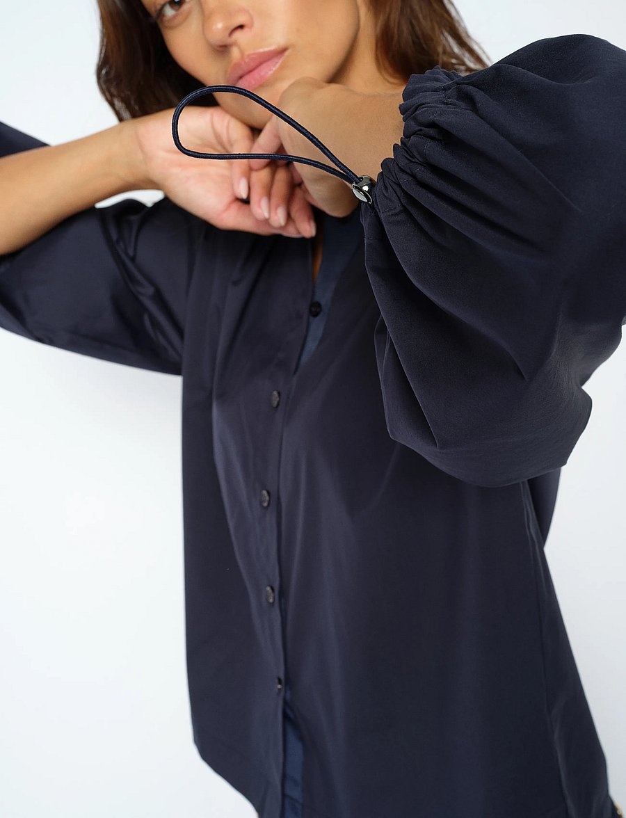 MOS MOSH - MMVinita 3/4 Shirt - kortærmede skjorter - salute navy - 3