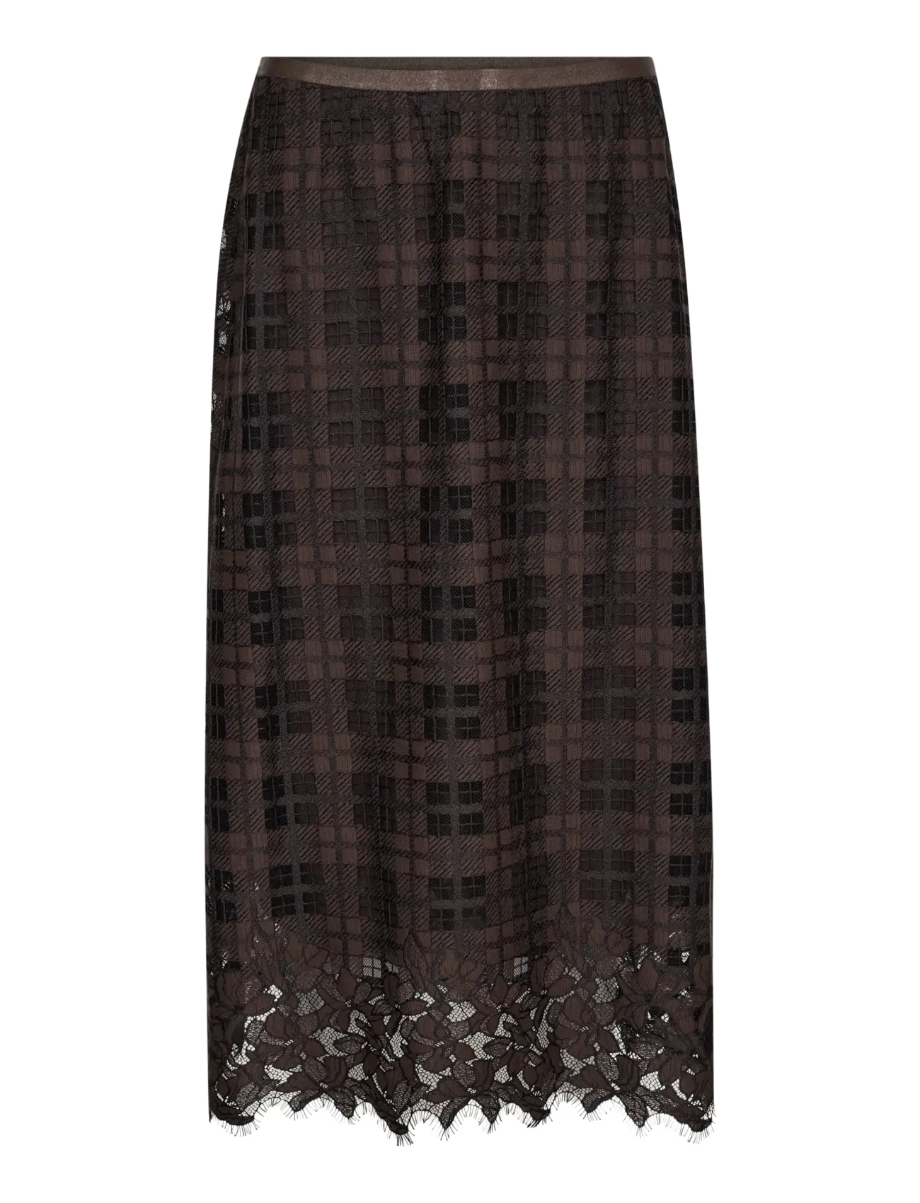 MOS MOSH MMBia Checko Lace Skirt - Seelikud - DELICIOSO / brown