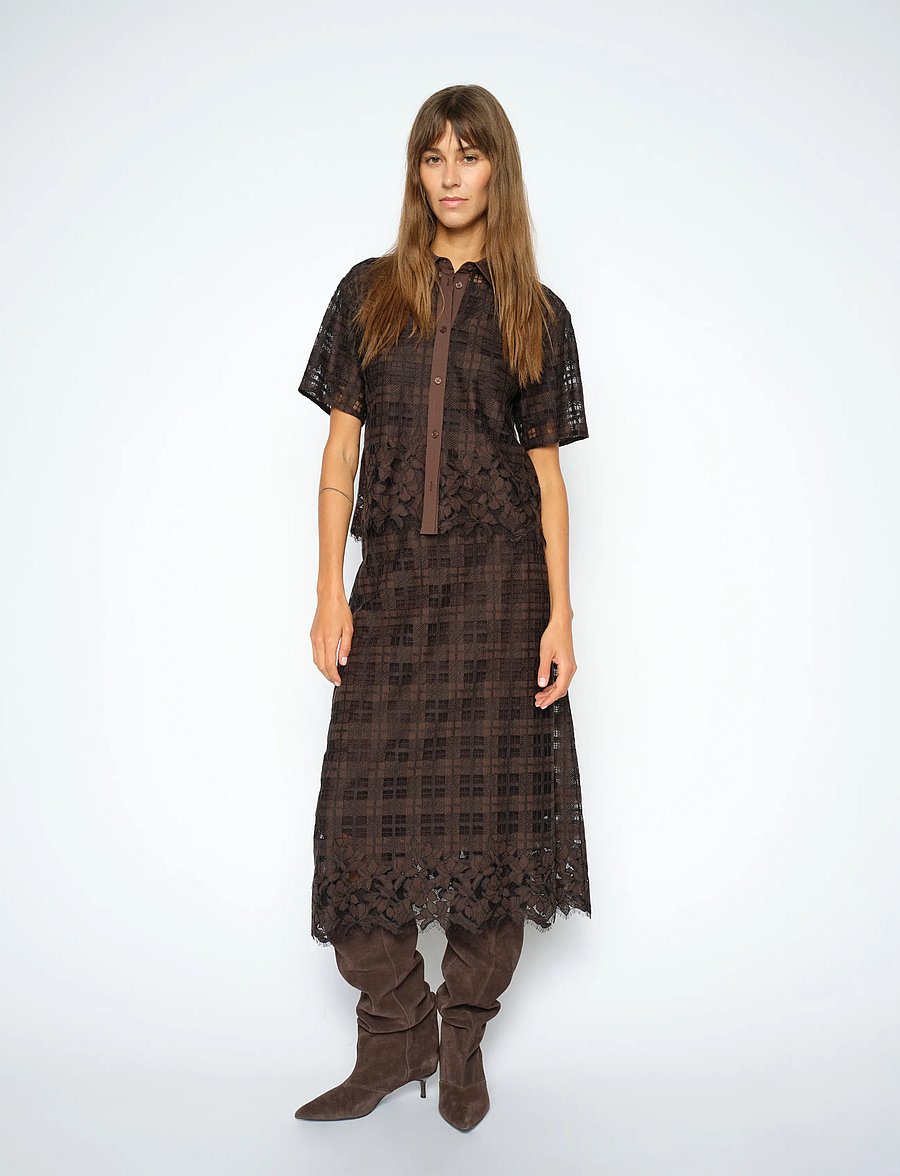 MOS MOSH - MMBia Checko Lace Skirt - midi-röcke - delicioso - 0