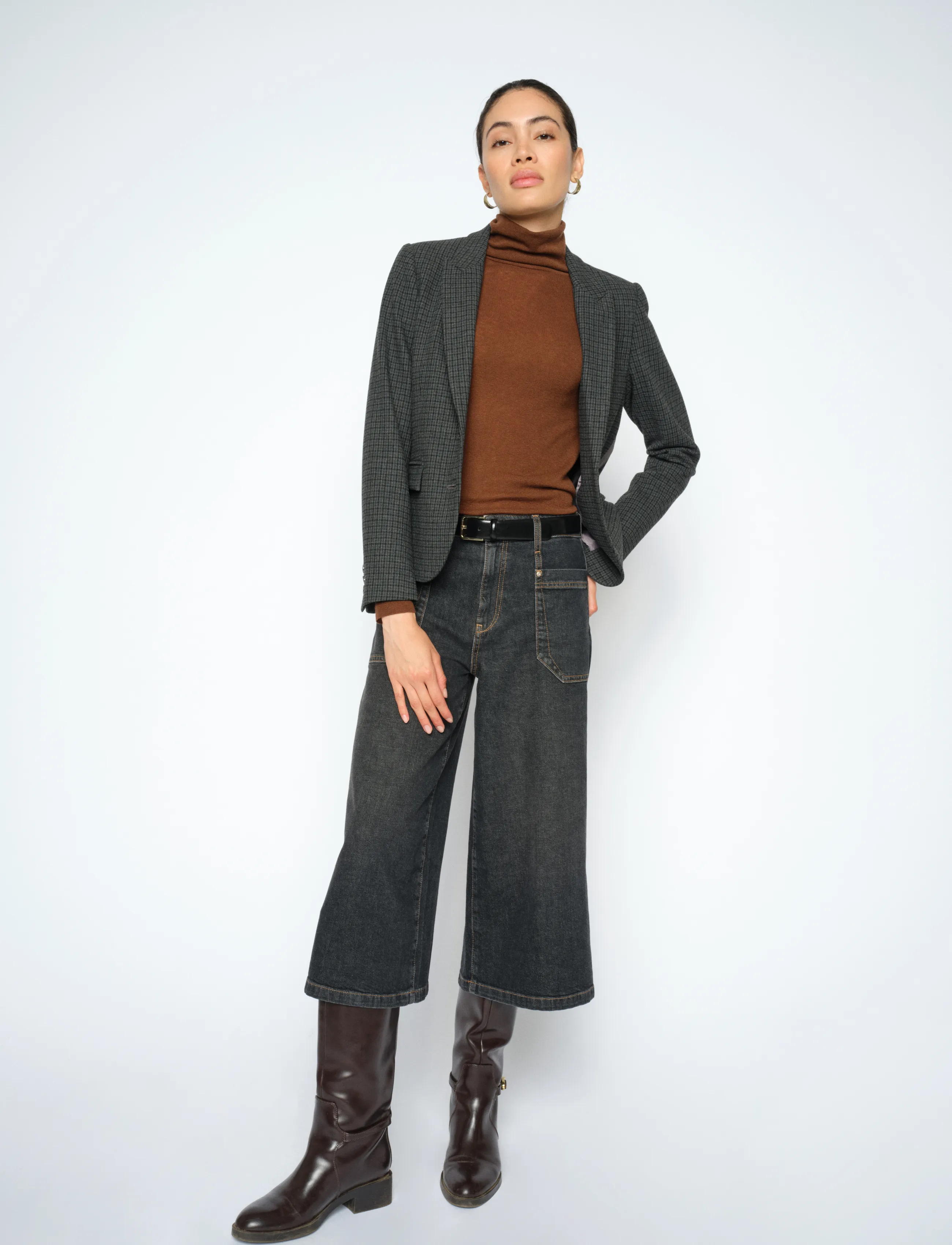 MOS MOSH Mmculotte Juventus Jeans, Kvinder, Højtaljede Culotte Jeans, Sort, Str: 27