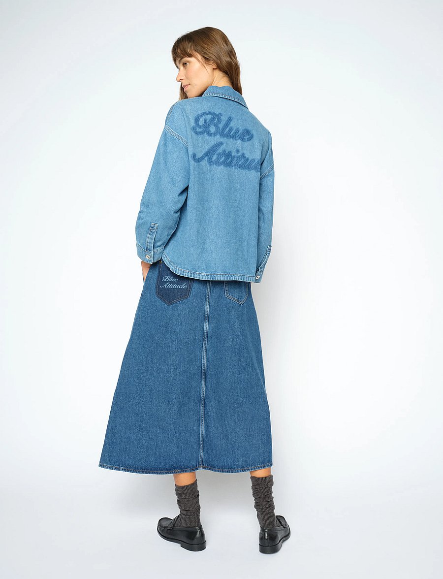 MOS MOSH - MMDany Enk Skirt - denimnederdele - blue - 3