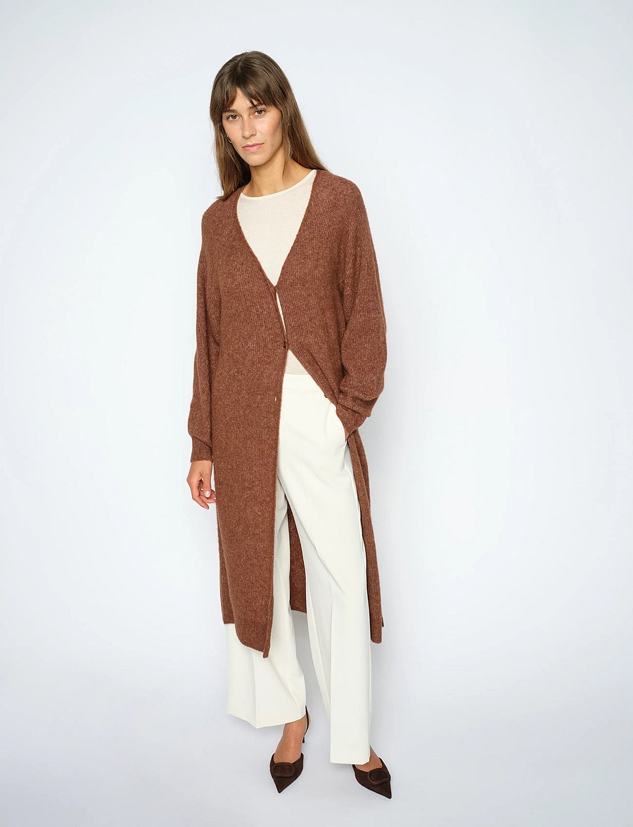 MOS MOSH - MMThora Longline Cardigan - strickjacken - downtown brown - 0