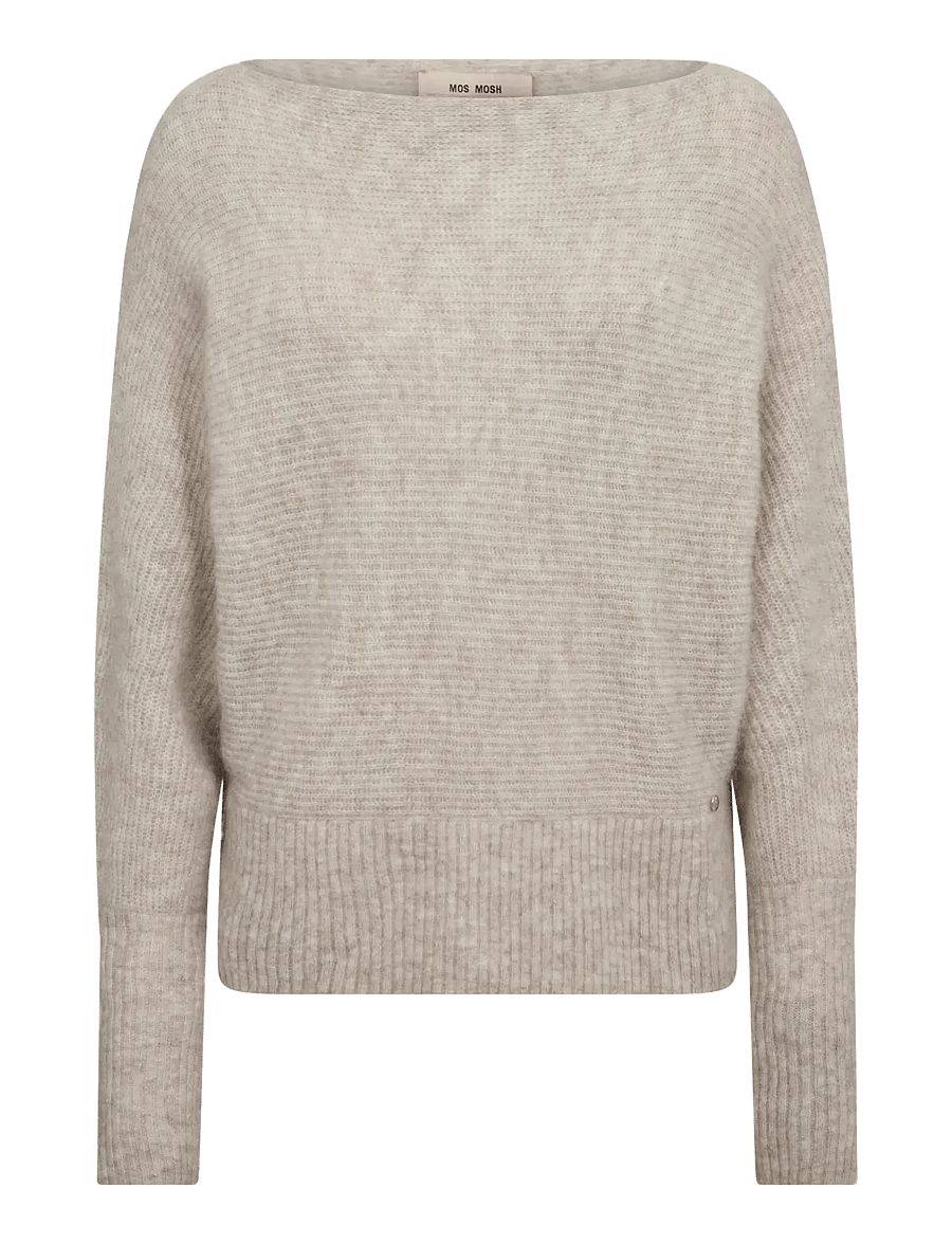 MOS MOSH - MMThora Boatneck Knit - striktrøjer - feather gray - 1