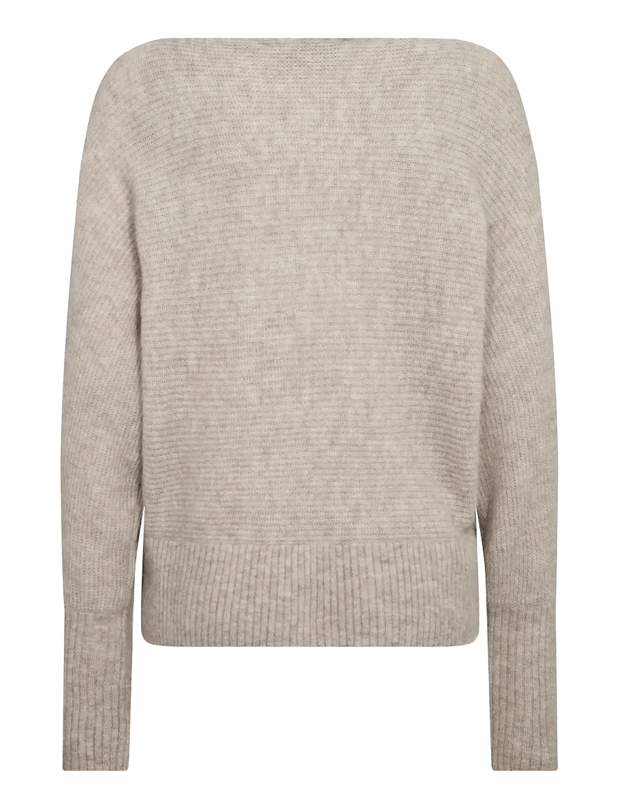 MOS MOSH - MMThora Boatneck Knit - striktrøjer - feather gray - 2