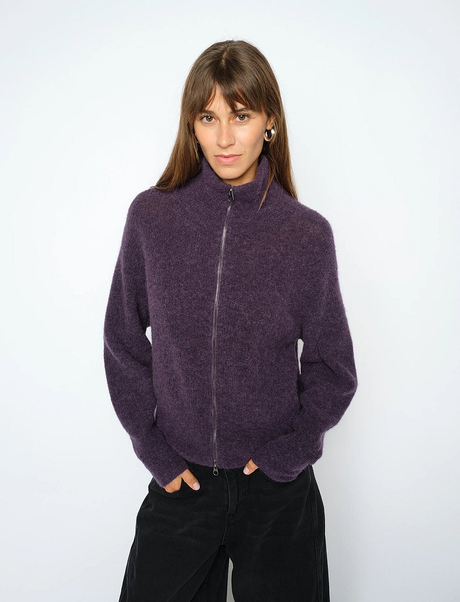 MOS MOSH - MMThora Knit Zip Cardigan - strickjacken - sweet grape - 0