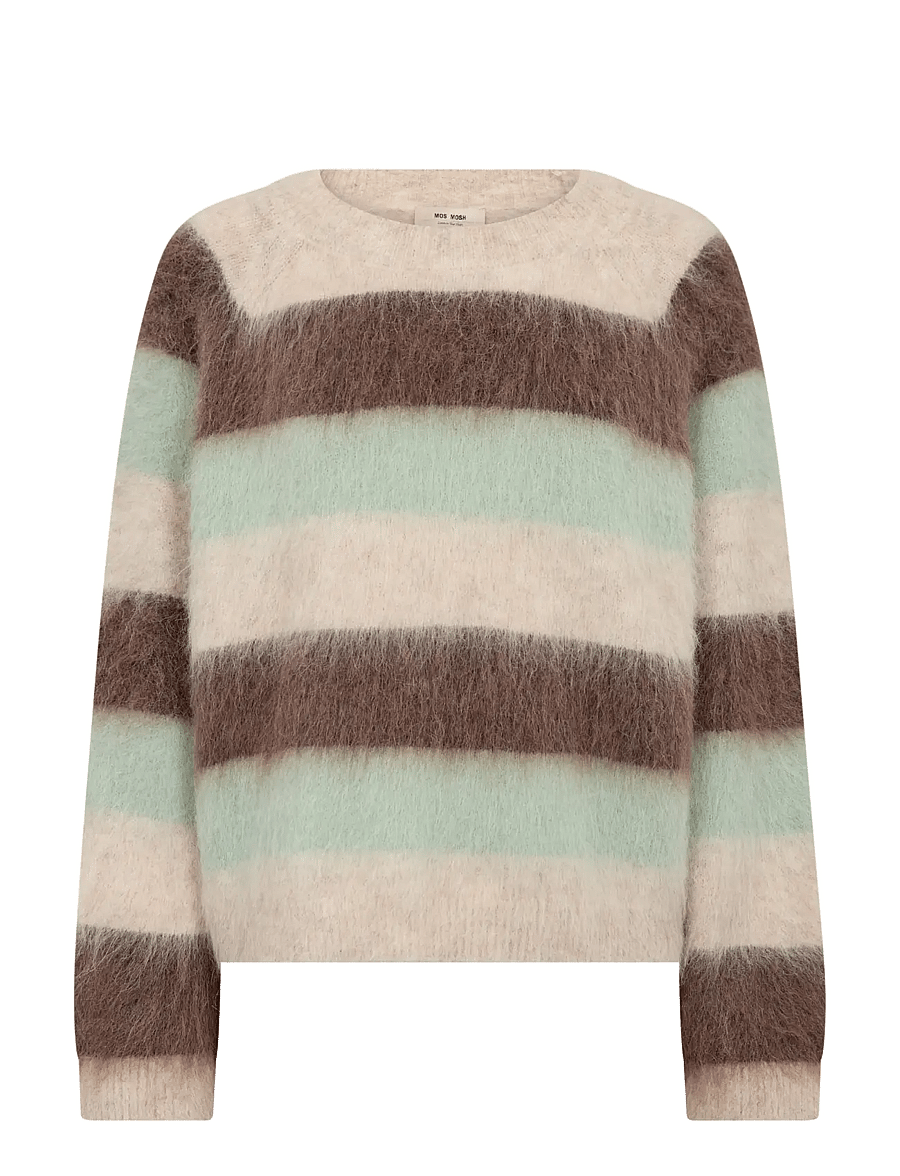 MOS MOSH - MMSuvi Stripe Knit - striktrøjer - frosty green - 1