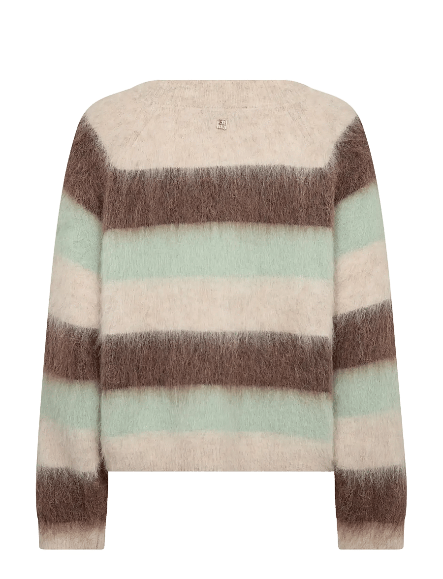 MOS MOSH - MMSuvi Stripe Knit - striktrøjer - frosty green - 2