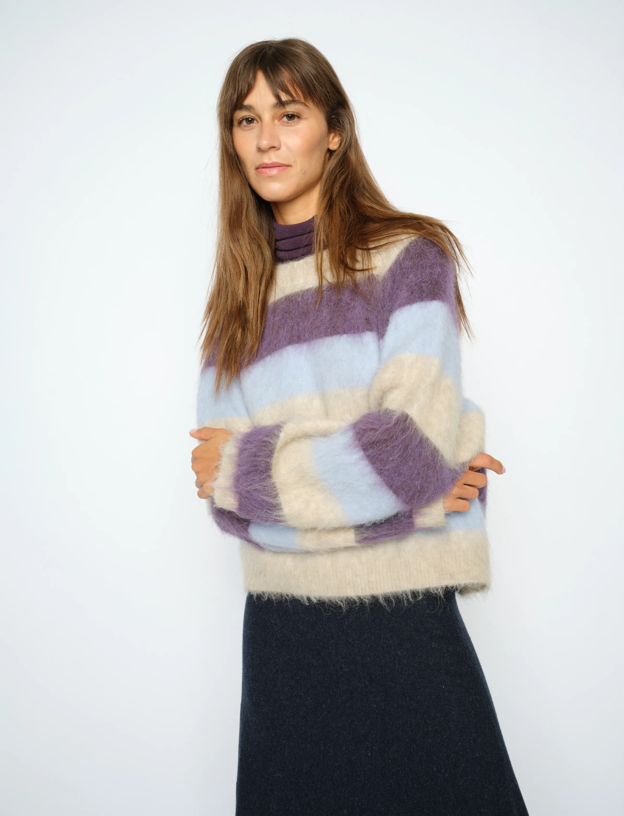 MOS MOSH - MMSuvi Stripe Knit - pullover - sweet grape - 3