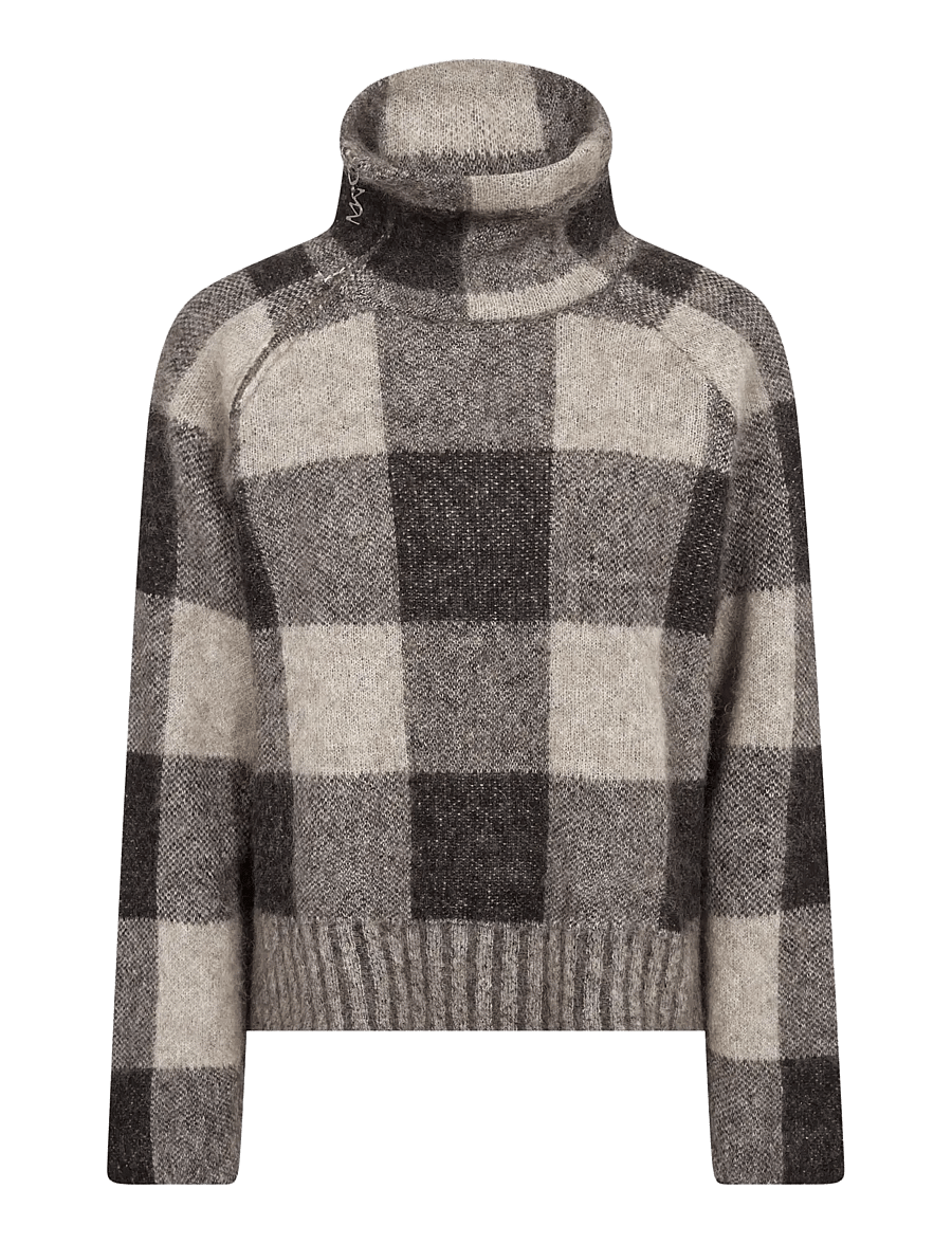 MOS MOSH - MMMaija Check Knit - striktrøjer - black - 1