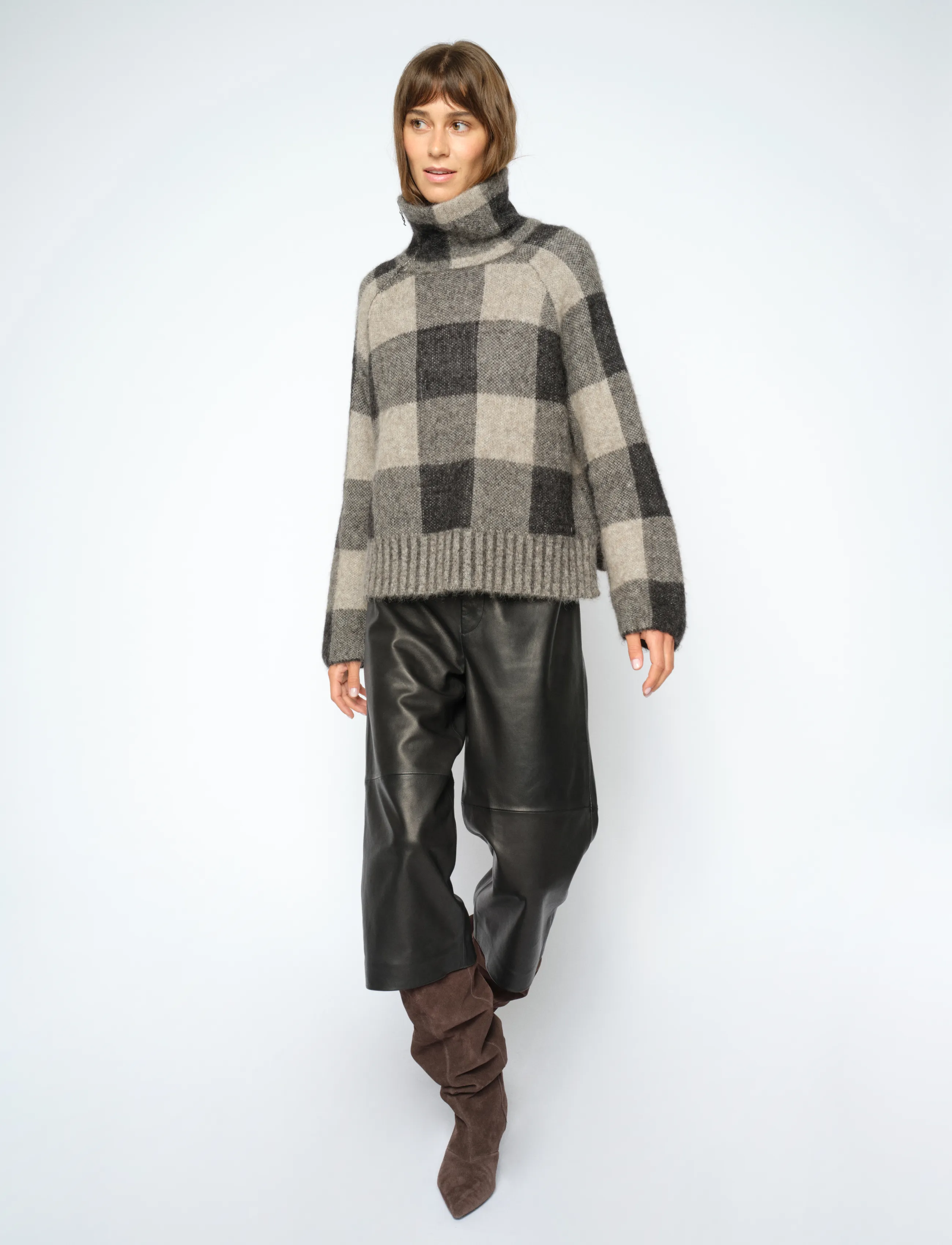 MOS MOSH - MMMaija Check Knit - striktrøjer - black - 3
