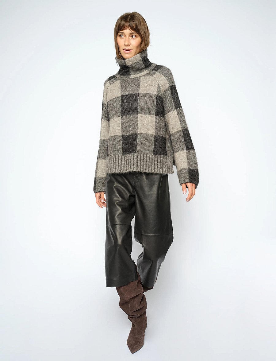 MOS MOSH - MMMaija Check Knit - striktrøjer - black - 3