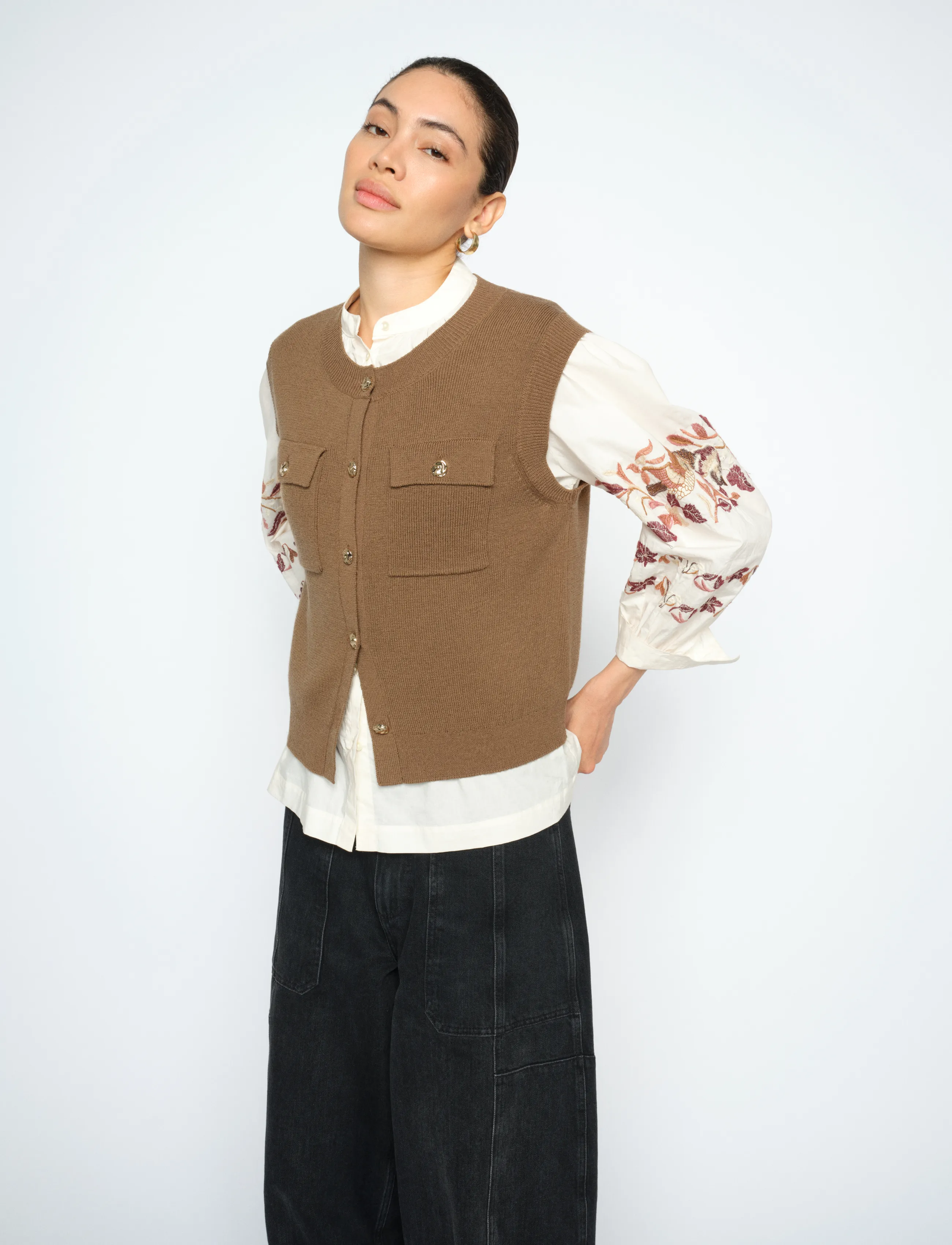 MOS MOSH MMAyana Wool Knit Vest - Strickmode - DARK CAMEL / brown
