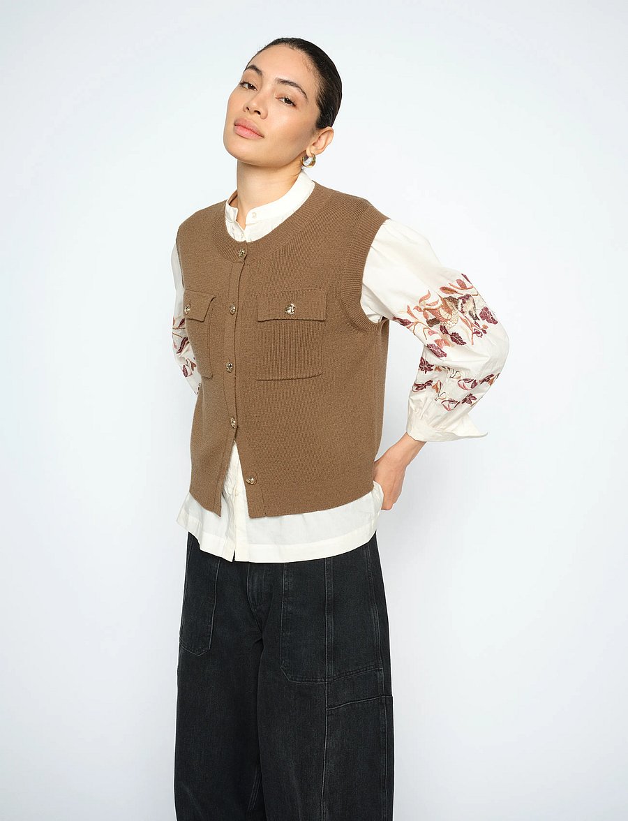 MOS MOSH - MMAyana Wool Knit Vest - strickwesten - dark camel - 0