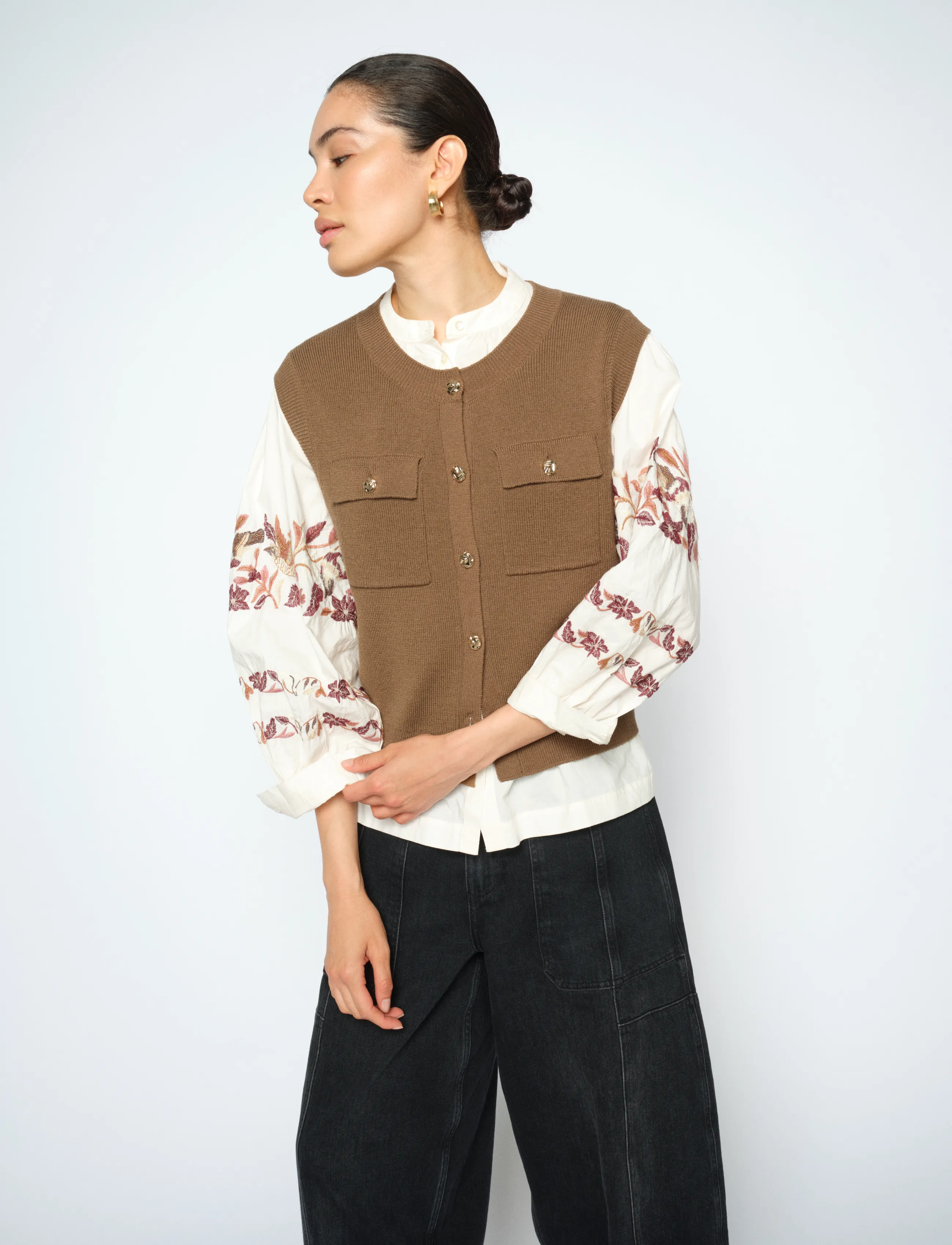 MOS MOSH - MMAyana Wool Knit Vest - kootud vestid - dark camel - 3