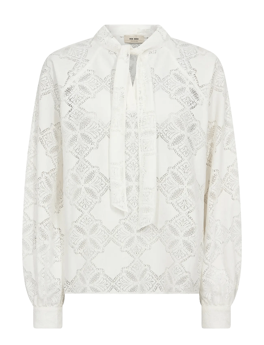 MOS MOSH - MMTamlyn Lace Blouse - long sleeved blouses - ecru - 1