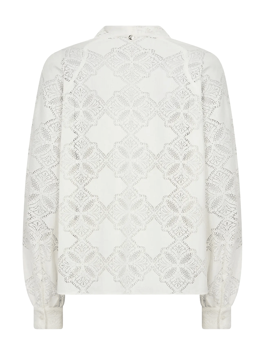 MOS MOSH - MMTamlyn Lace Blouse - long sleeved blouses - ecru - 2