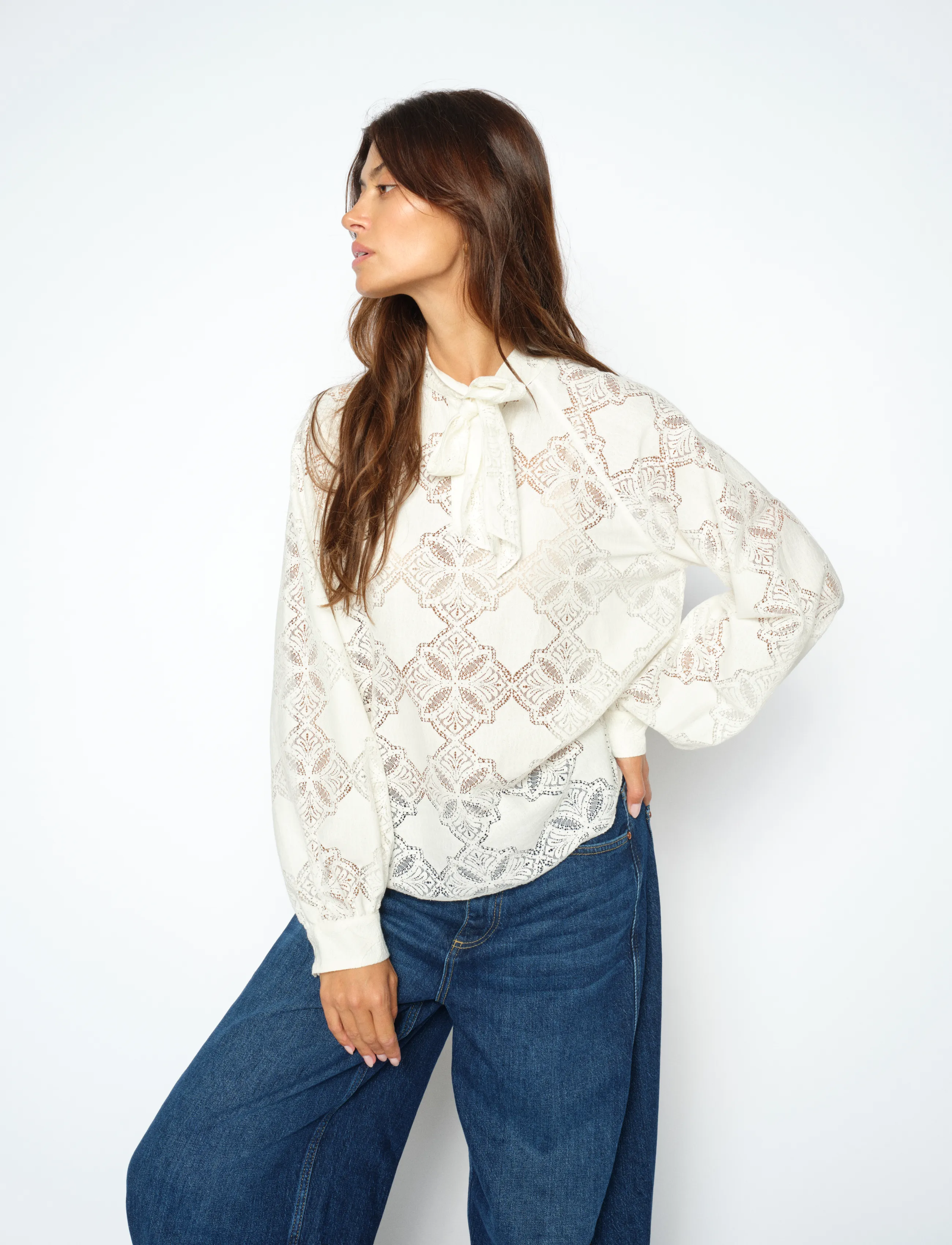 MOS MOSH MMTamlyn Lace Blouse - Blouses - ECRU / white