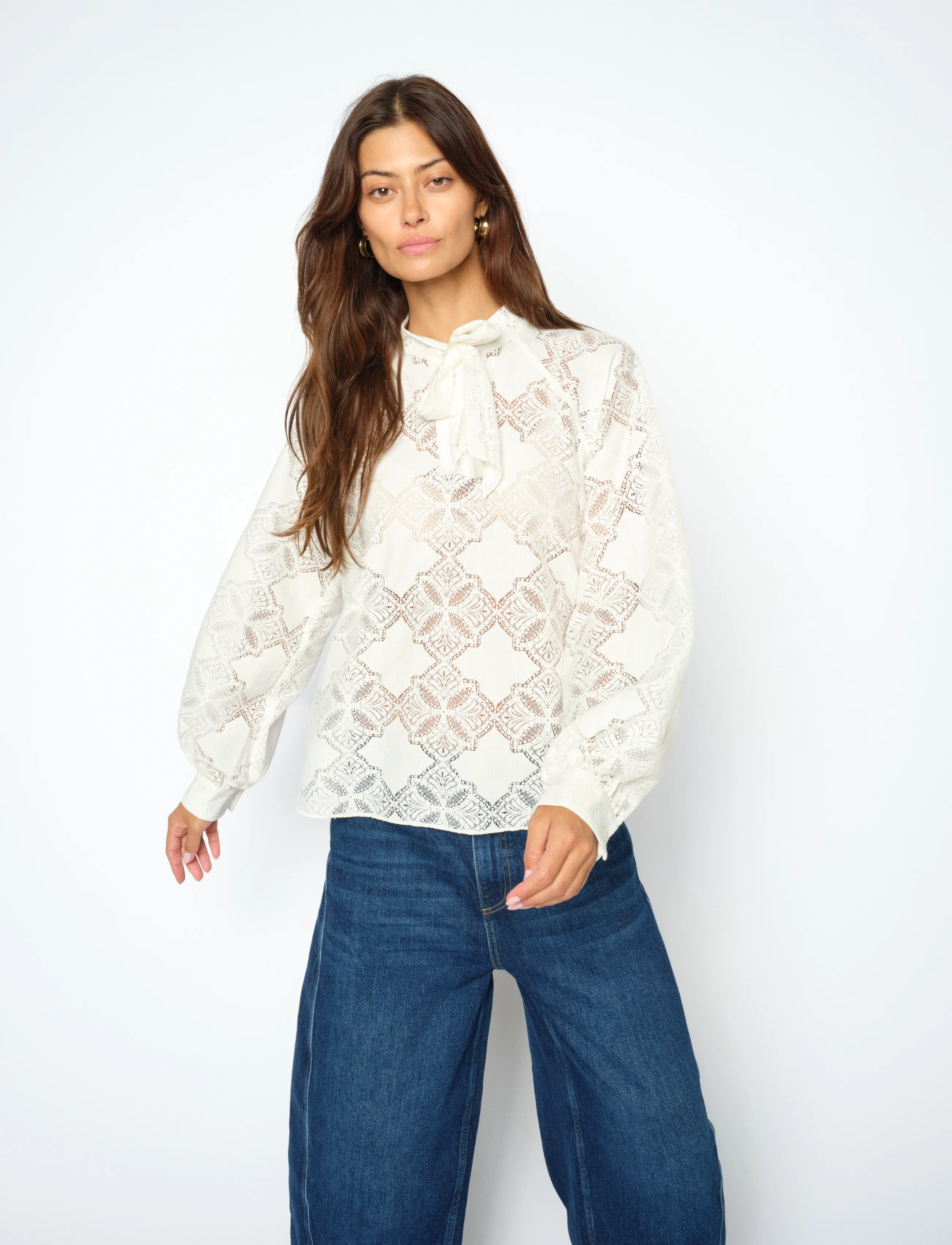 MOS MOSH - MMTamlyn Lace Blouse - long sleeved blouses - ecru - 3