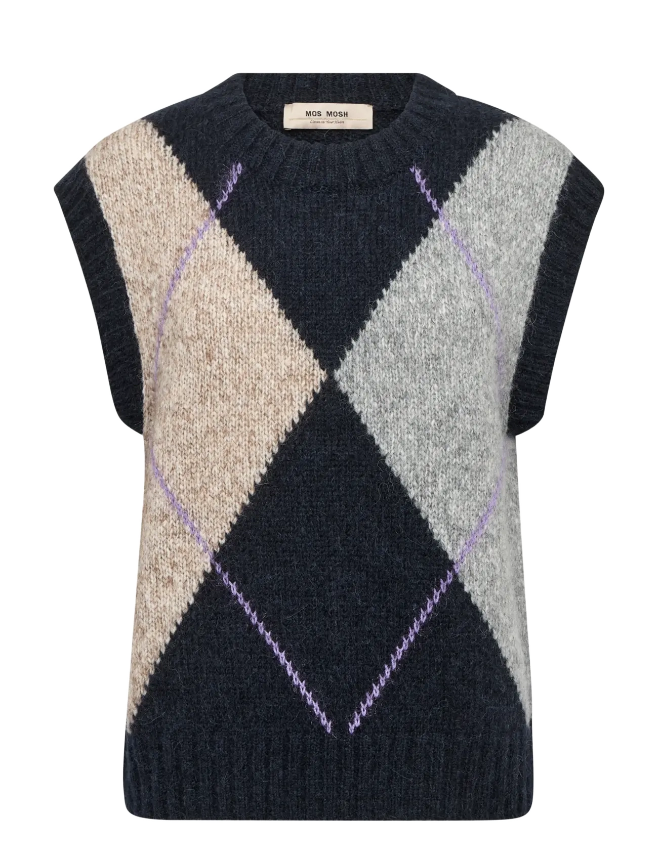 MOS MOSH - MMJennine Knit Vest - kootud vestid - salute navy - 1