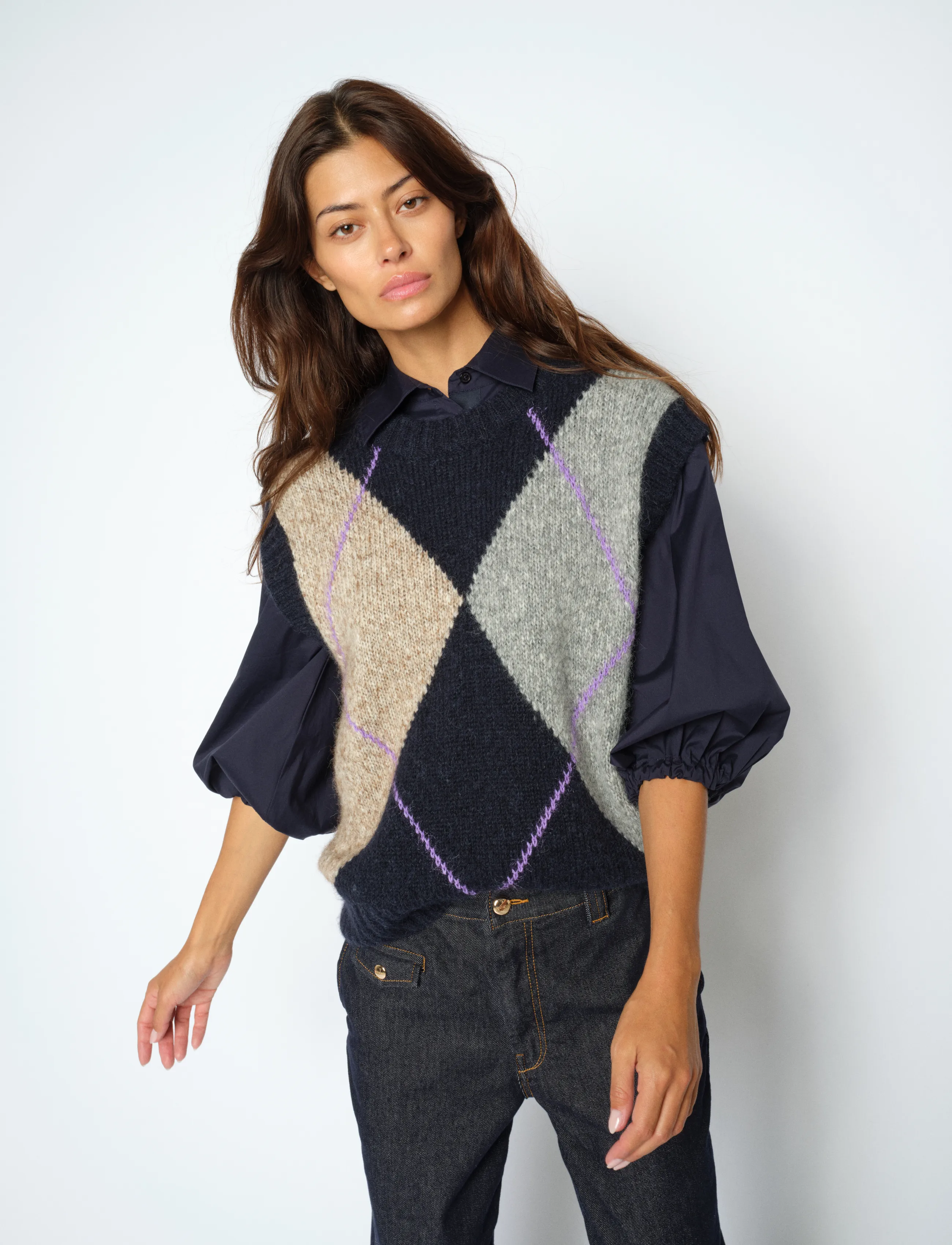 MOS MOSH MMJennine Knit Vest - Strickmode - SALUTE NAVY / navy