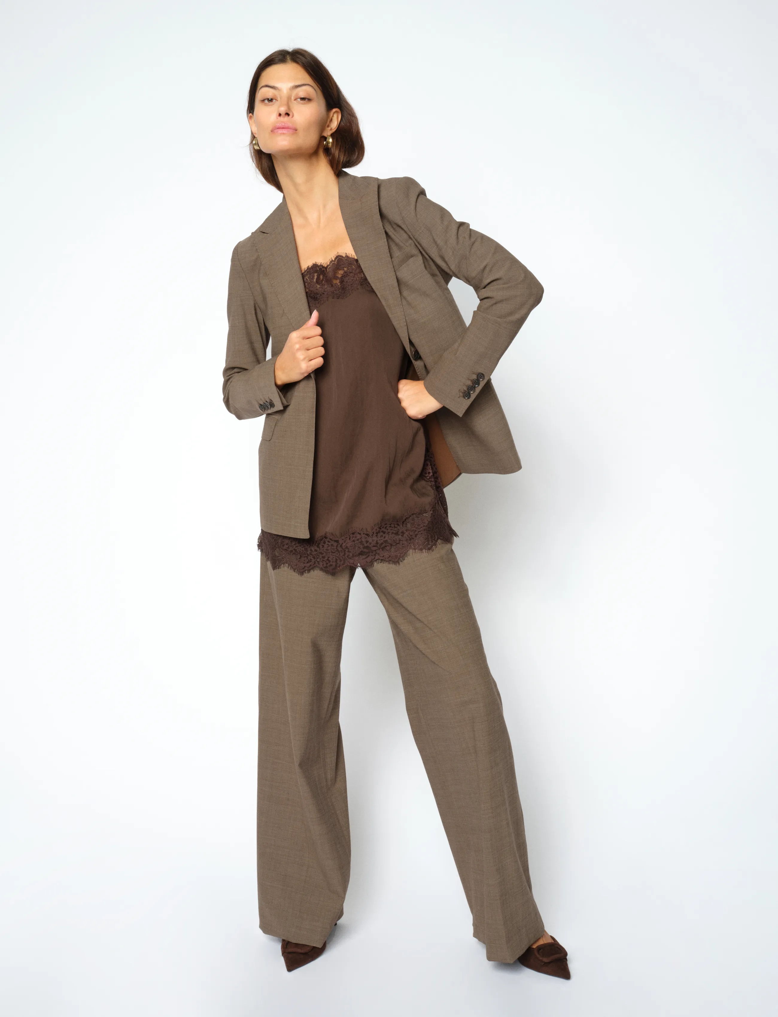 MOS MOSH MMHaley Dynamic Luxe Pant - Püksid - FALCON / brown