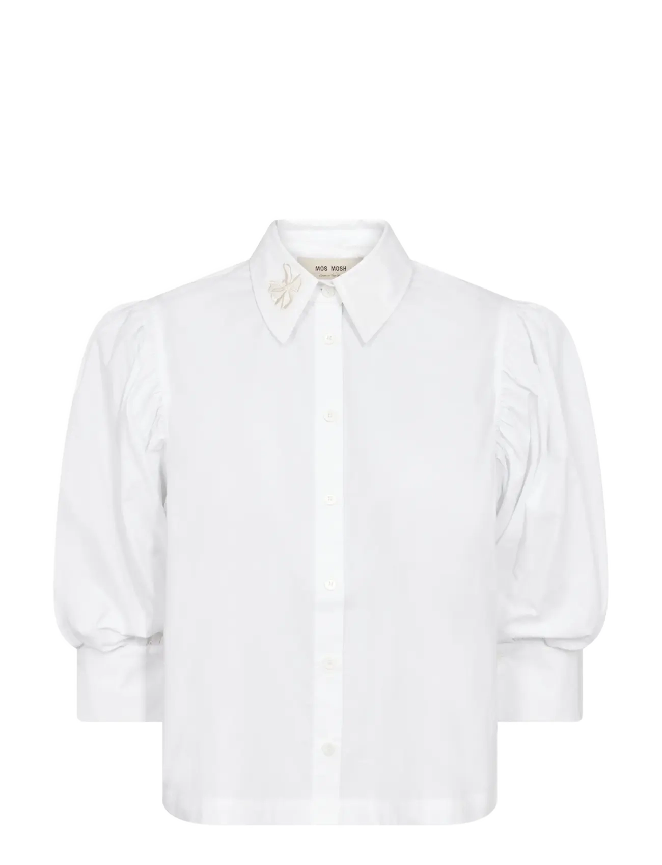 MOS MOSH - MMAdjao Bernat Emb Shirt - kurzärmlige hemden - white - 1