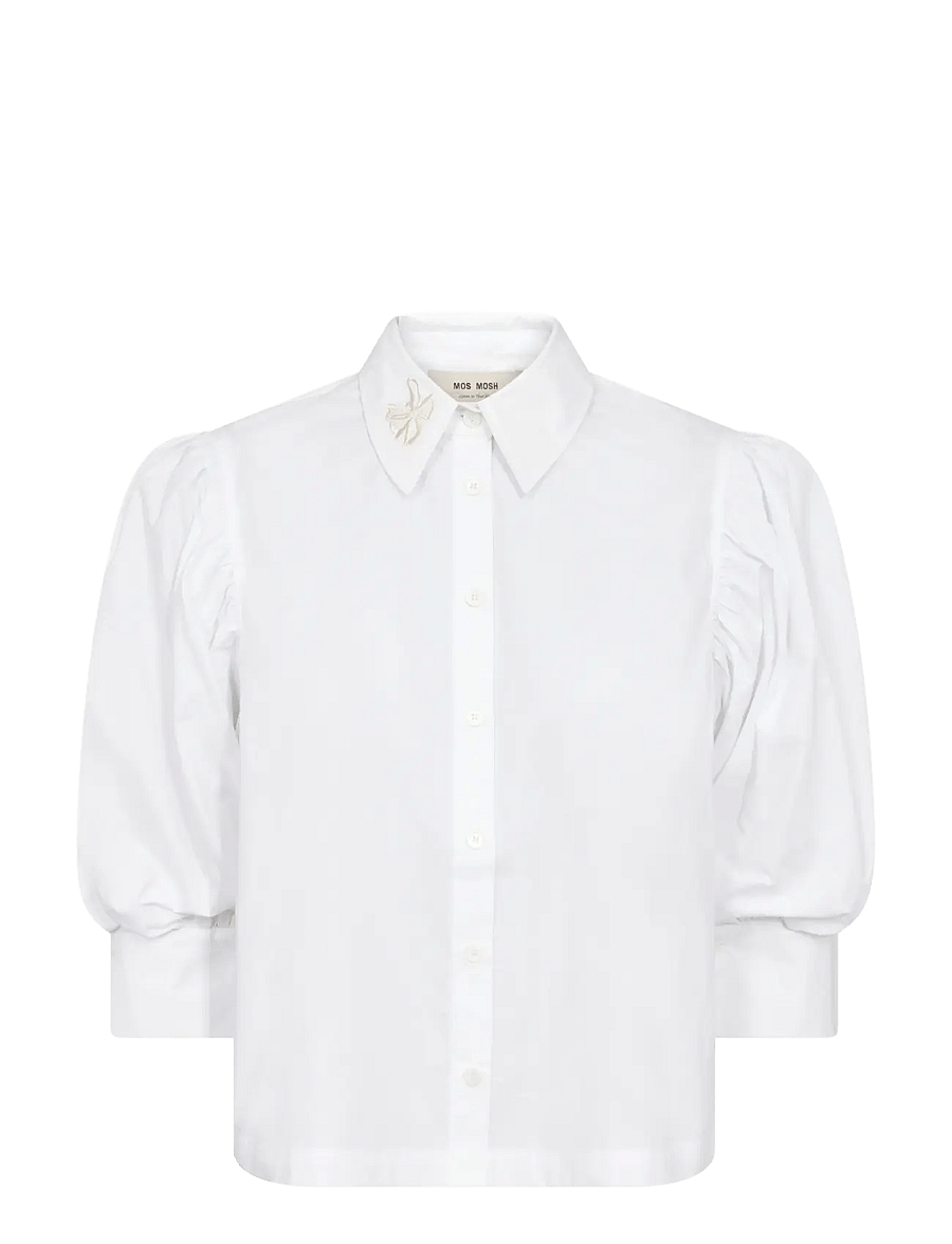 MOS MOSH - MMAdjao Bernat Emb Shirt - kurzärmlige hemden - white - 1