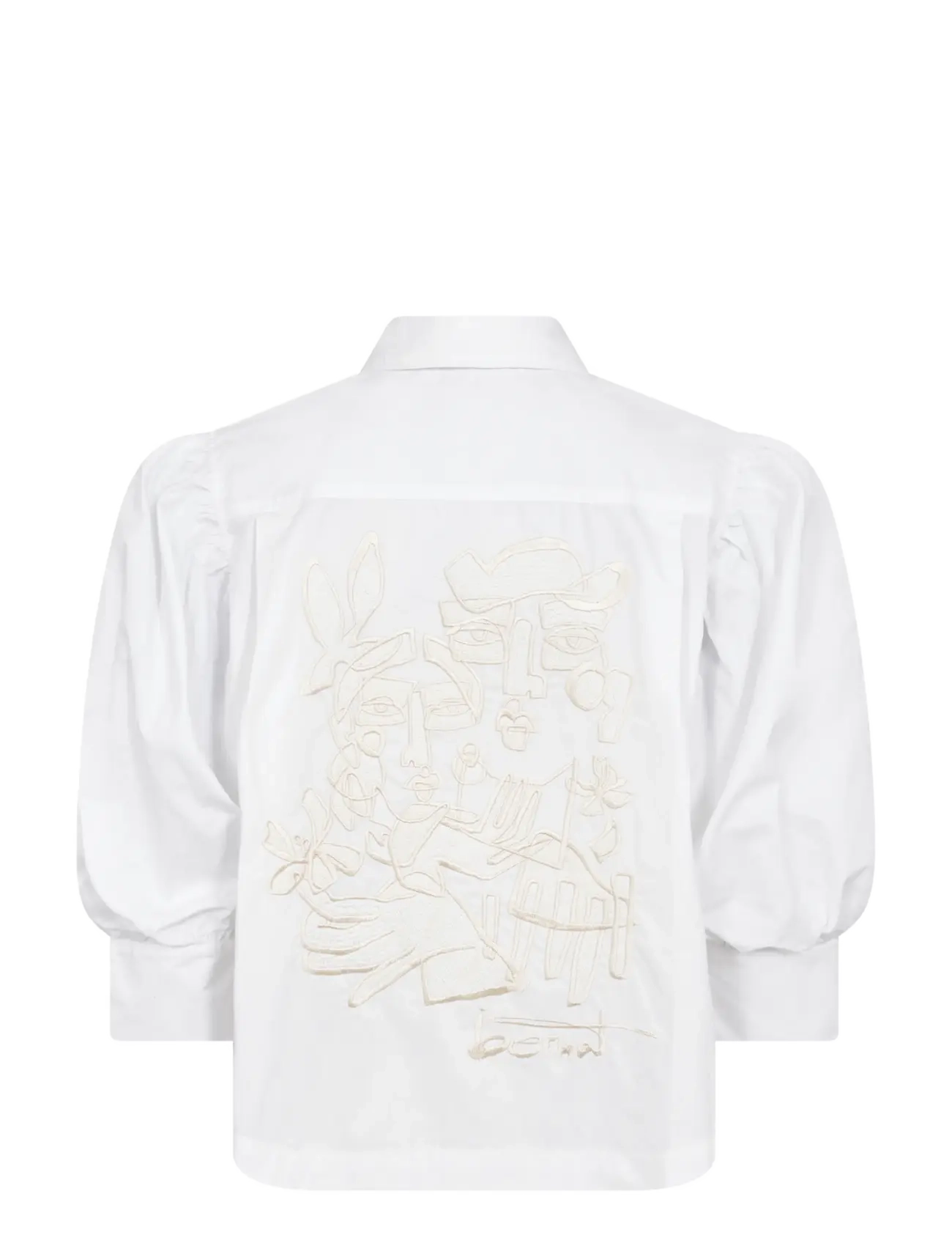 MOS MOSH - MMAdjao Bernat Emb Shirt - kurzärmlige hemden - white - 2