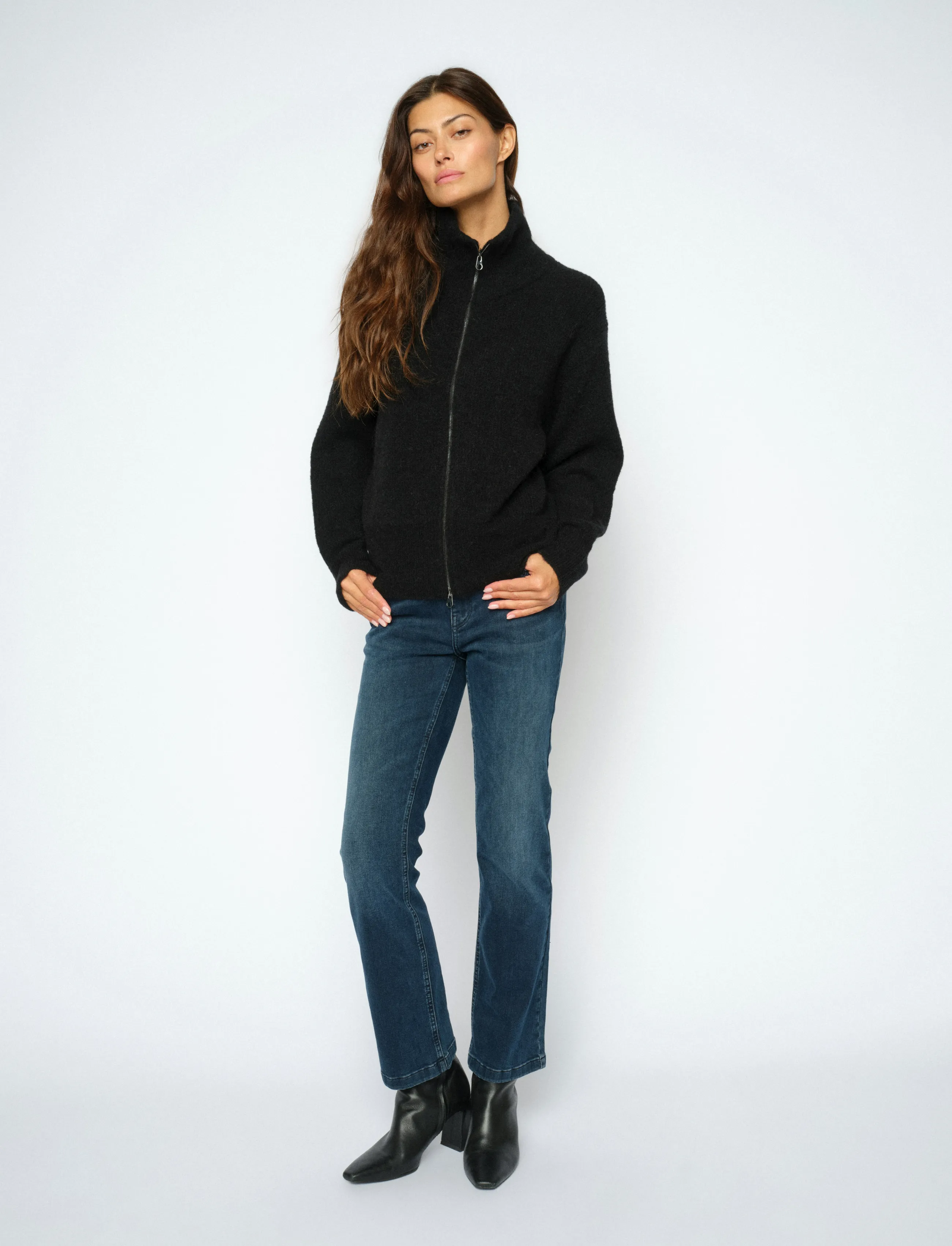 MOS MOSH Mmashley Imera Jeans, Kvinder, Højtaljede Jeans, Navy, Str: 24
