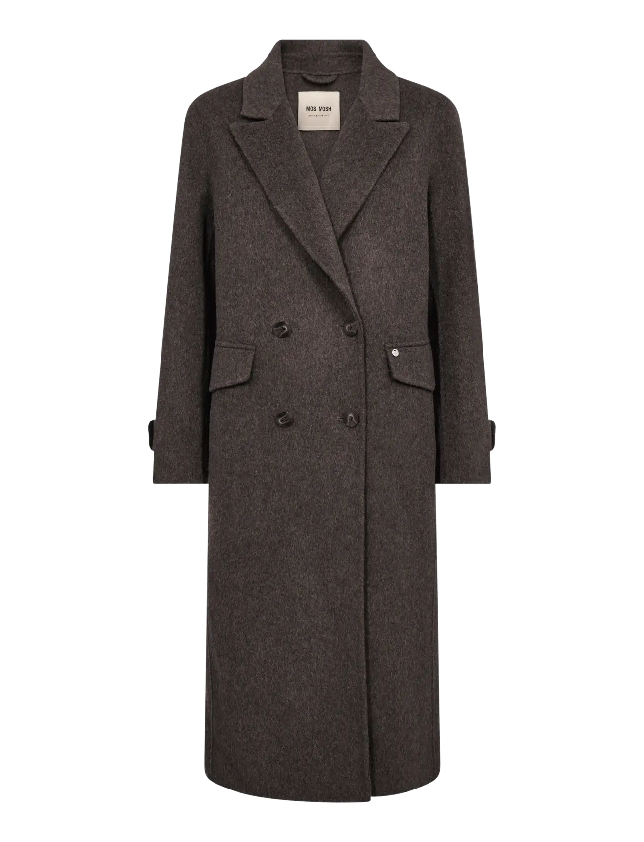 MOS MOSH Mmalva Loisa Coat, Kvinder, Lang Dobbeltradet Frakke, Brun, Str: XS