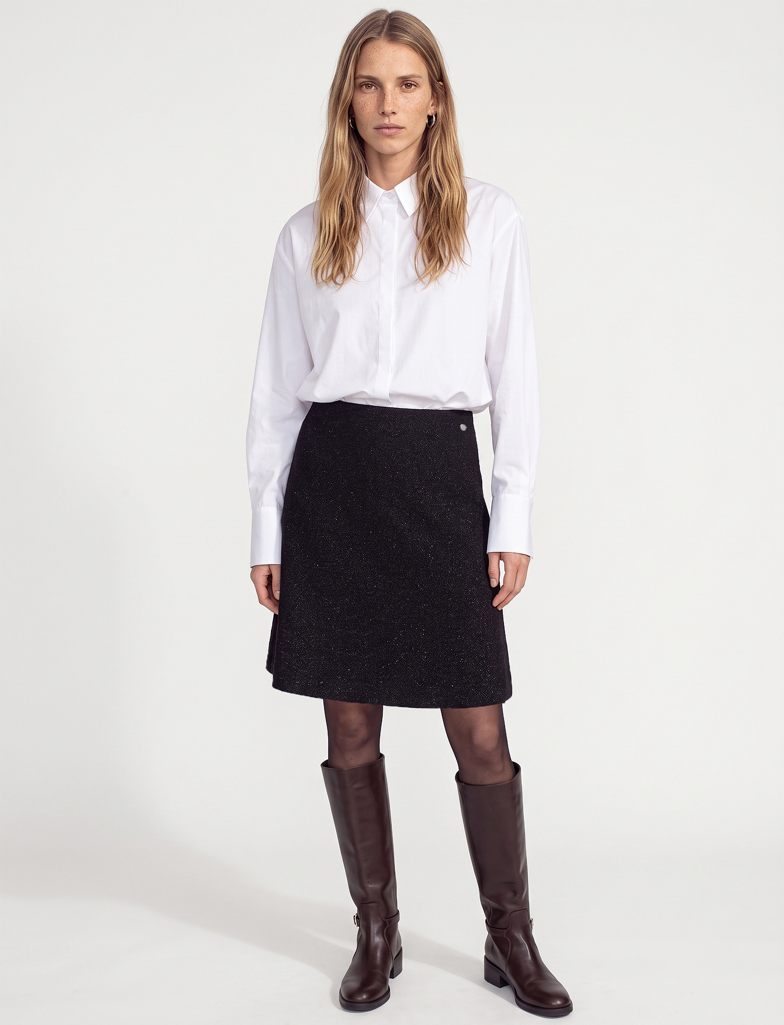 MOS MOSH - MMMeana Glitter Knit Skirt - midi skirts - black - 0