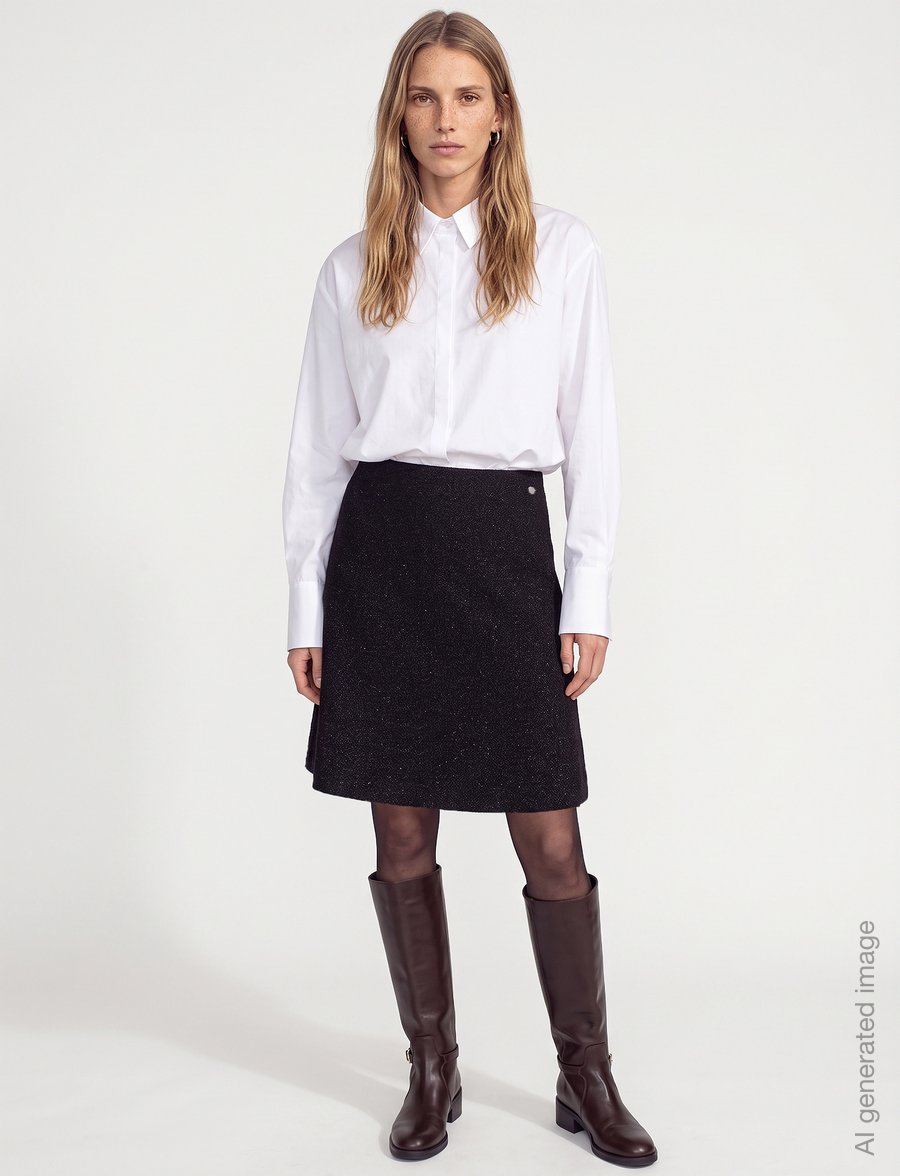 MOS MOSH - MMMeana Glitter Knit Skirt - midi skirts - black - 0