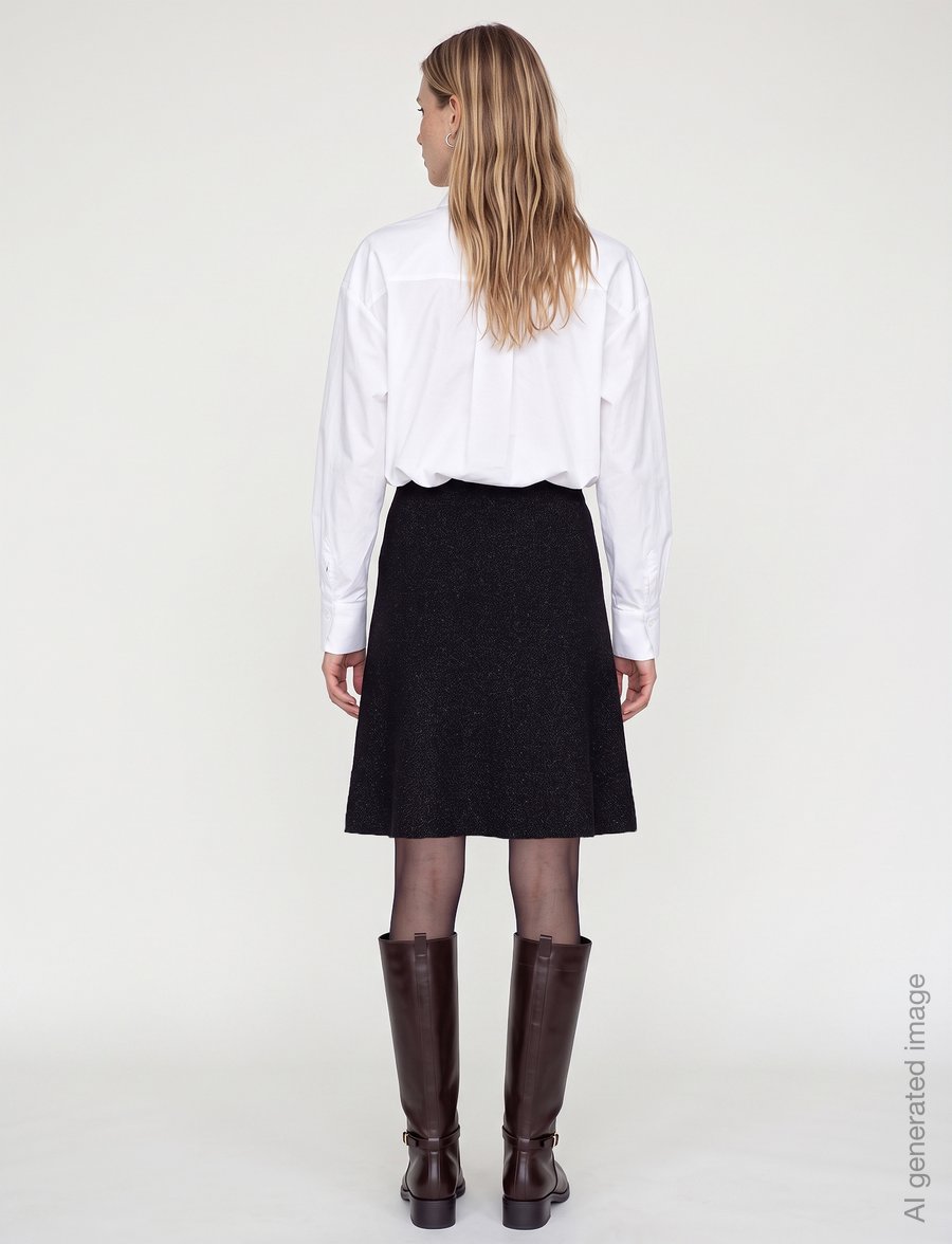 MOS MOSH - MMMeana Glitter Knit Skirt - midi skirts - black - 3