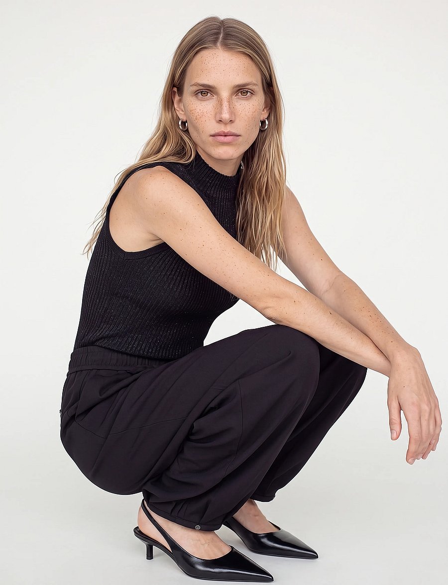MOS MOSH - MMImanja highneck SL knit top - varrukateta topid - black - 3
