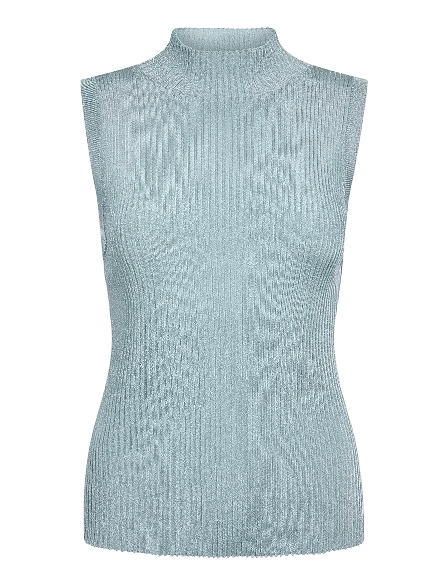 MOS MOSH - MMImanja highneck SL knit top - linnen - lead - 1