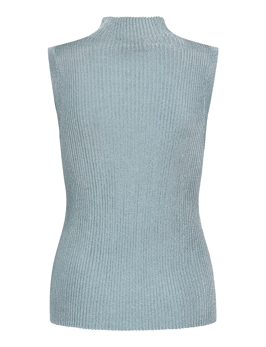 MOS MOSH - MMImanja highneck SL knit top - linnen - lead - 2